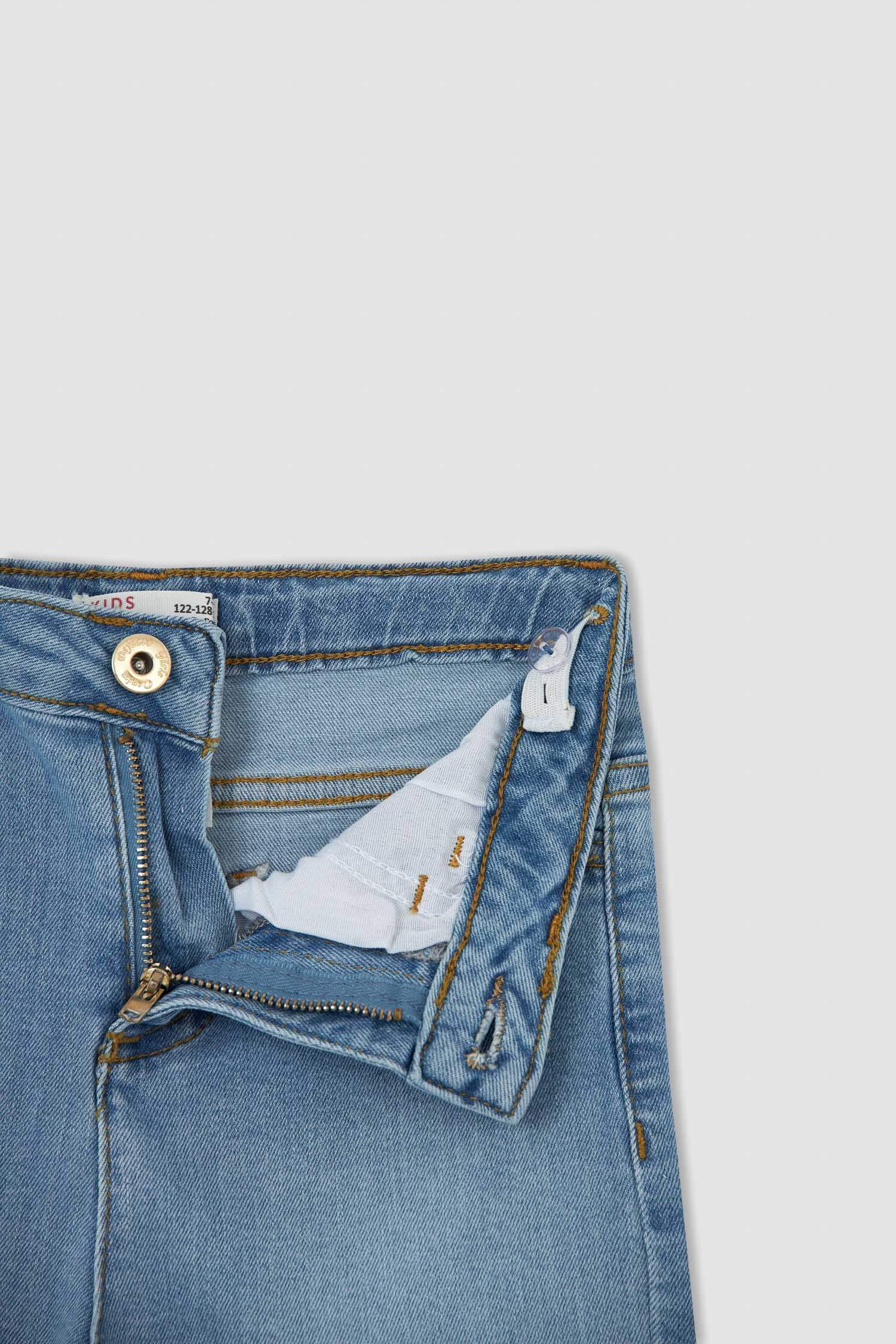 Kız Çocuk Regular Fit Jean Bermuda Şort