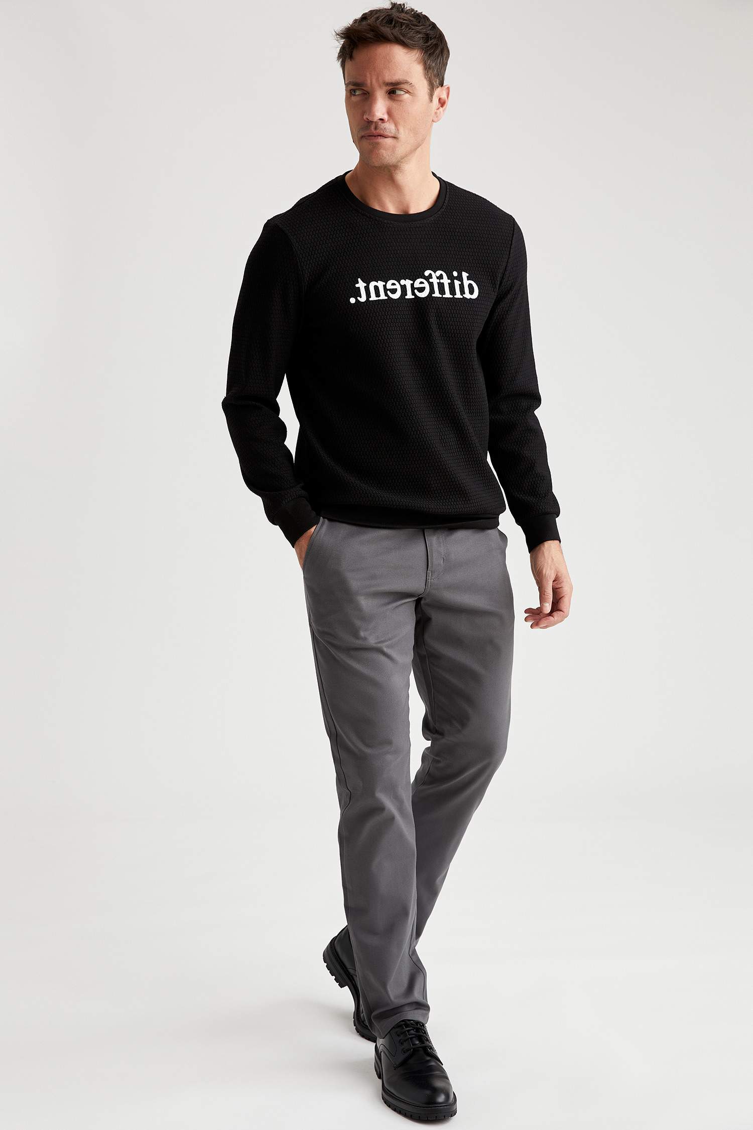 Baskılı Regular Fit Bisiklet Yaka Sweatshirt