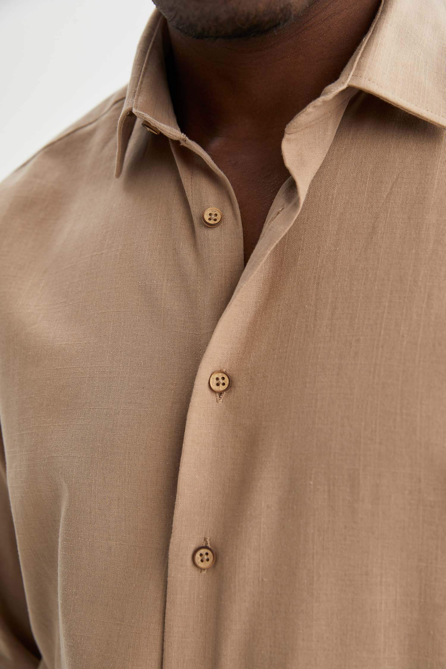 Modern Fit Polo Yaka Uzun Kollu Gömlek