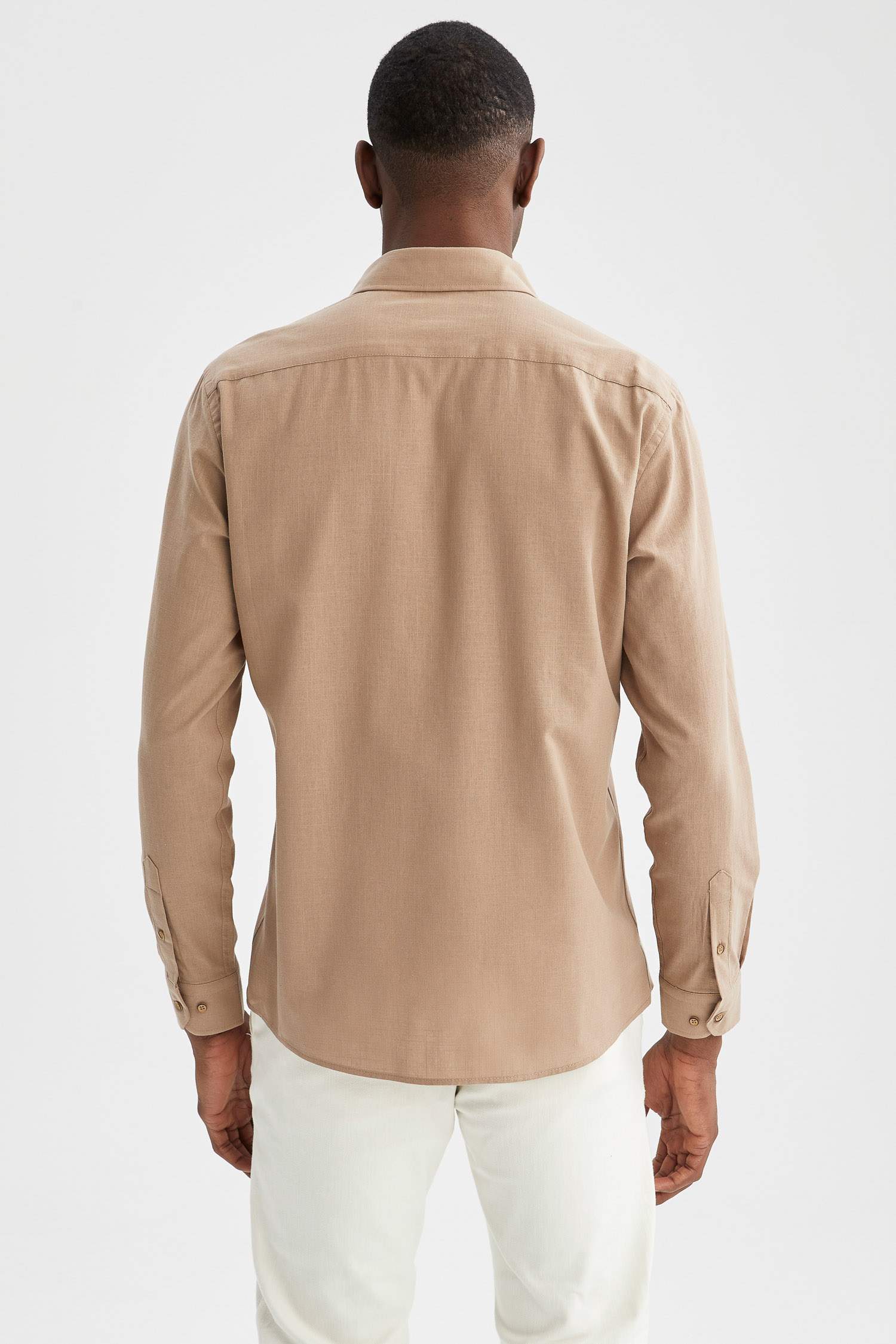 Modern Fit Polo Yaka Uzun Kollu Gömlek
