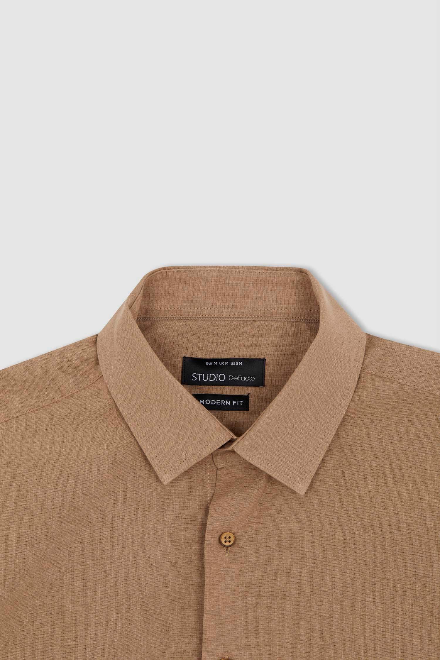 Modern Fit Polo Yaka Uzun Kollu Gömlek