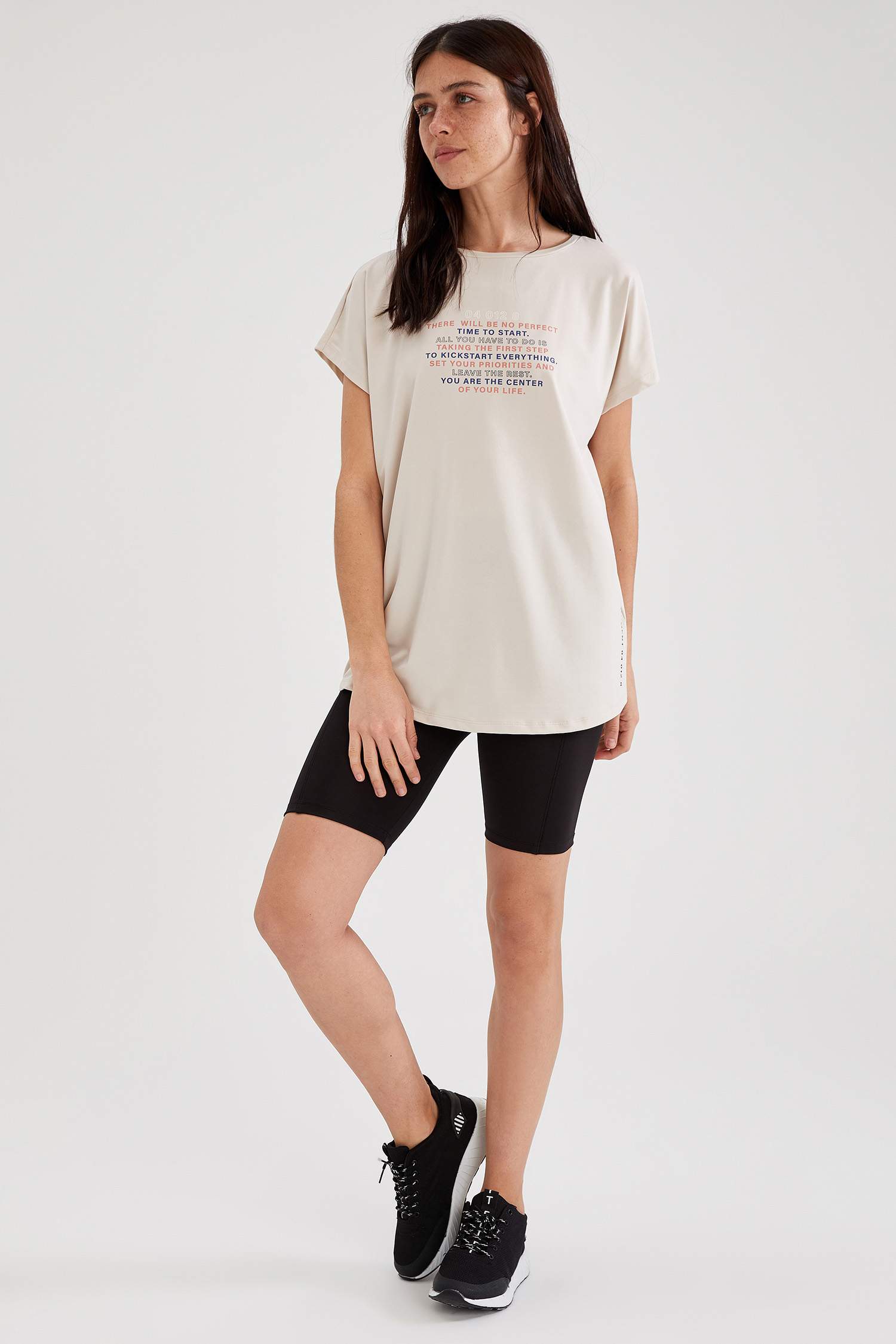 Yazı Baskılı Oversize Fit Tişört
