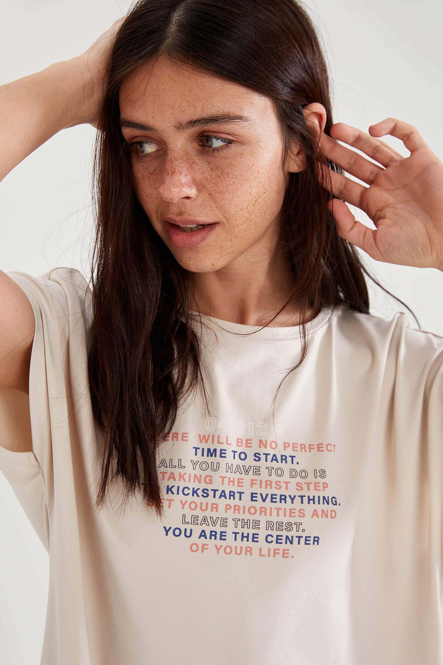 Yazı Baskılı Oversize Fit Tişört