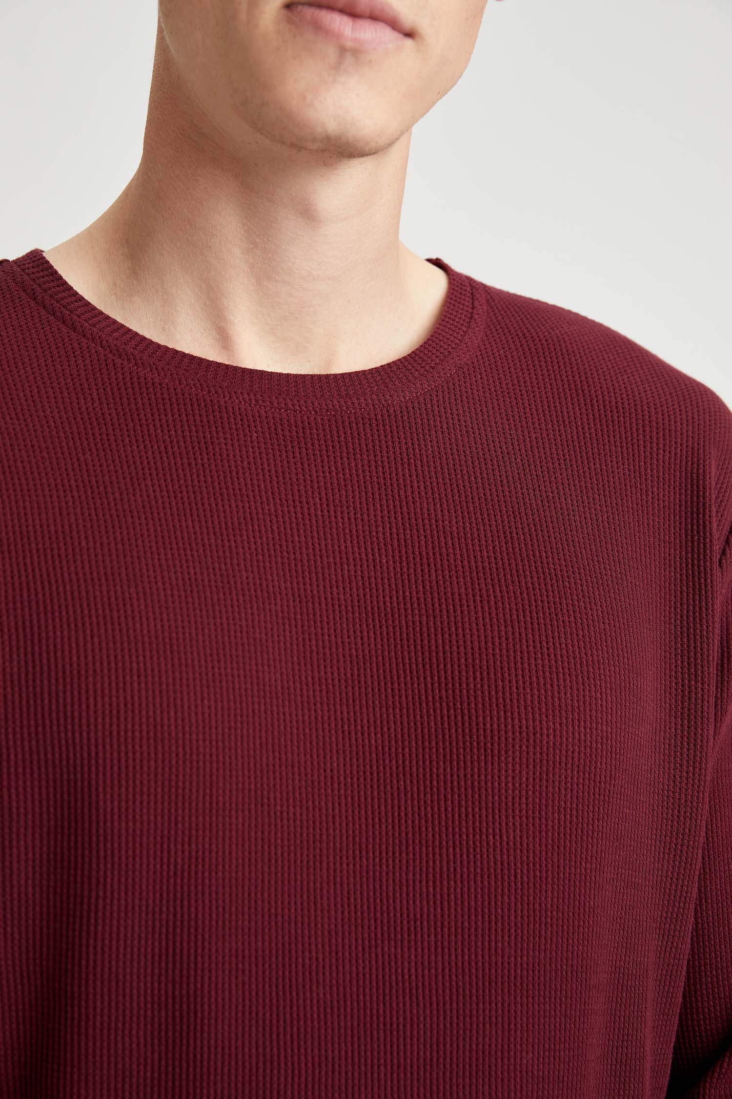 Bisiklet Yaka Slim Fit Uzun Kollu Basic Tişört