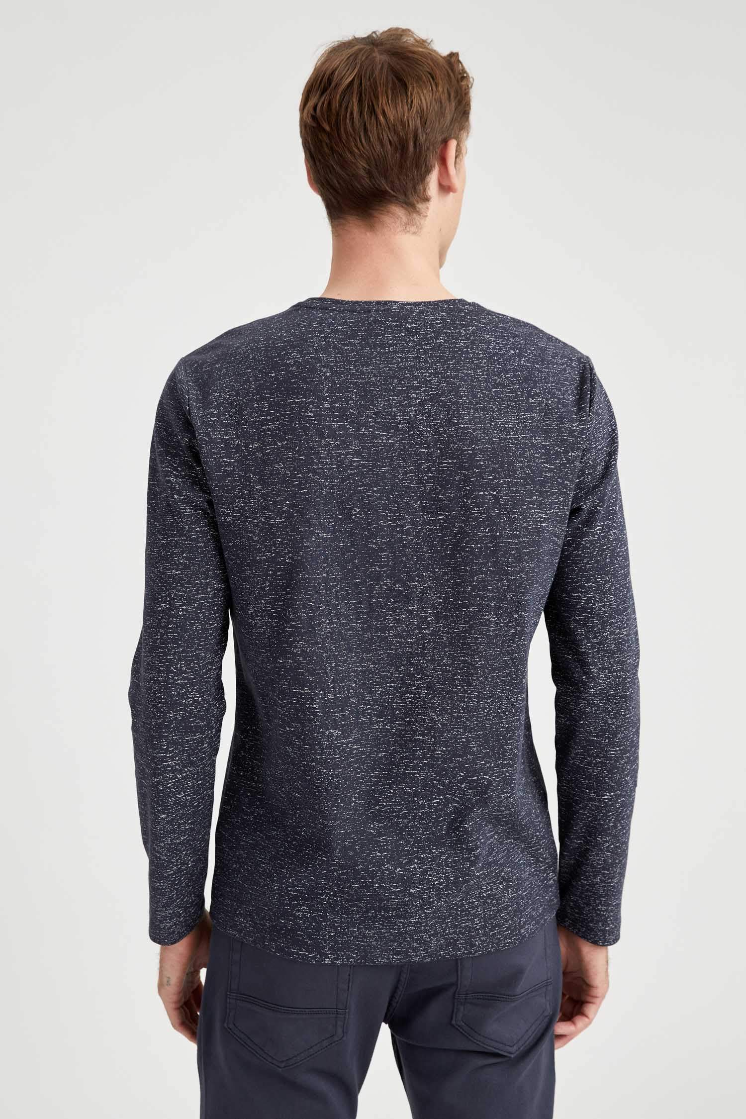 Bisiklet Yaka Slim Fit Uzun Kollu Basic Tişört