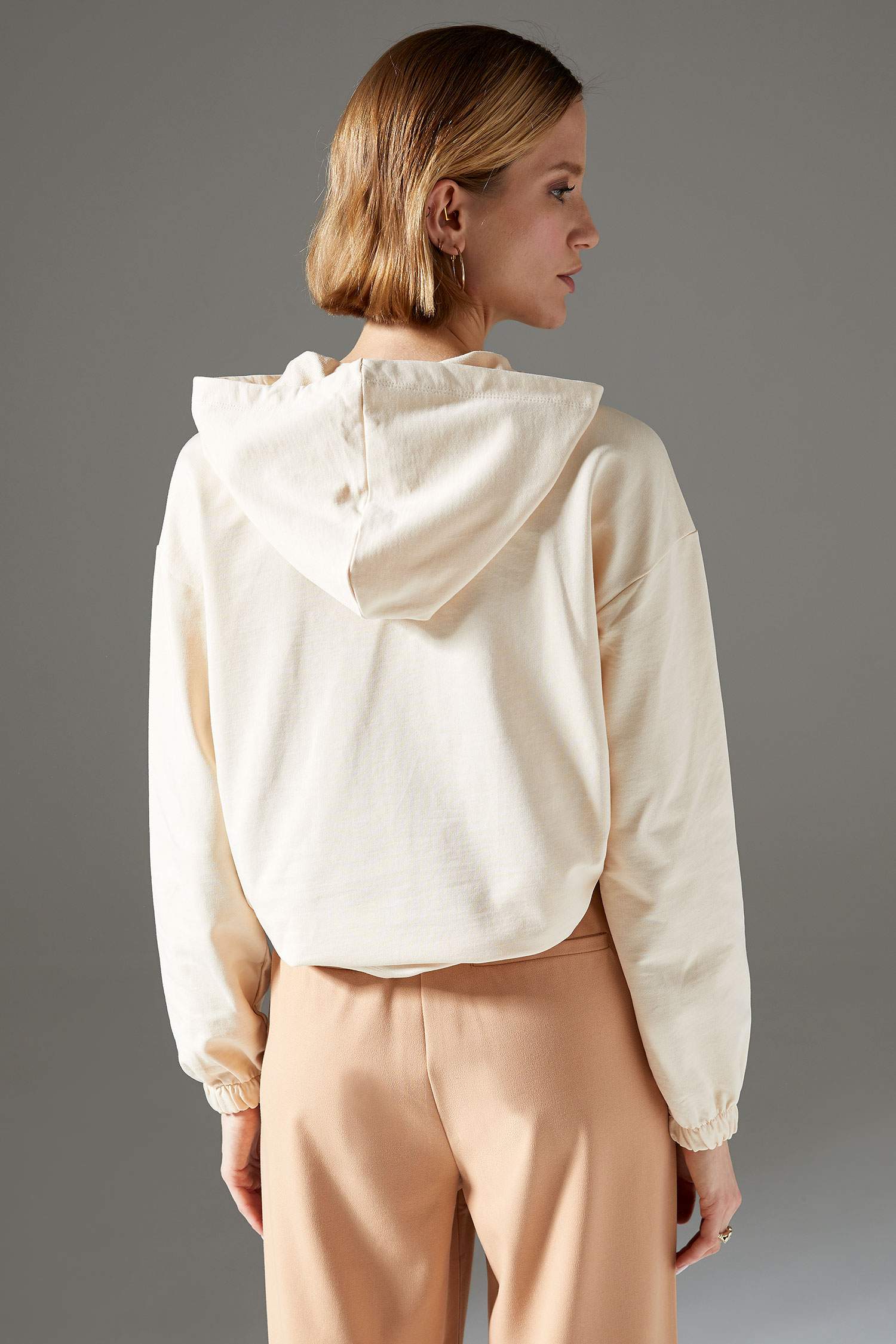 Regular Fit Organik Pamuk Kapüşonlu Sweatshirt