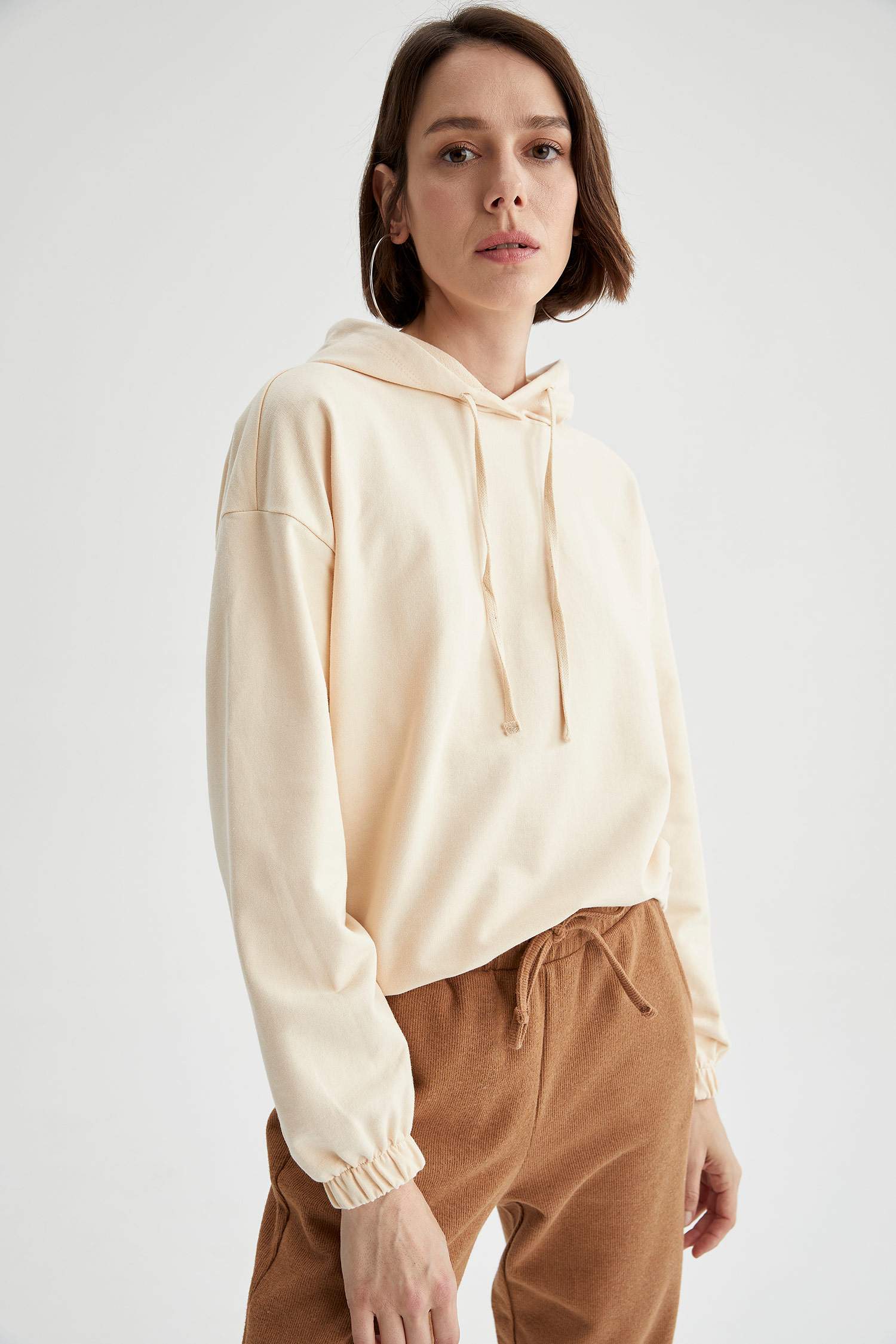 Regular Fit Organik Pamuk Kapüşonlu Sweatshirt
