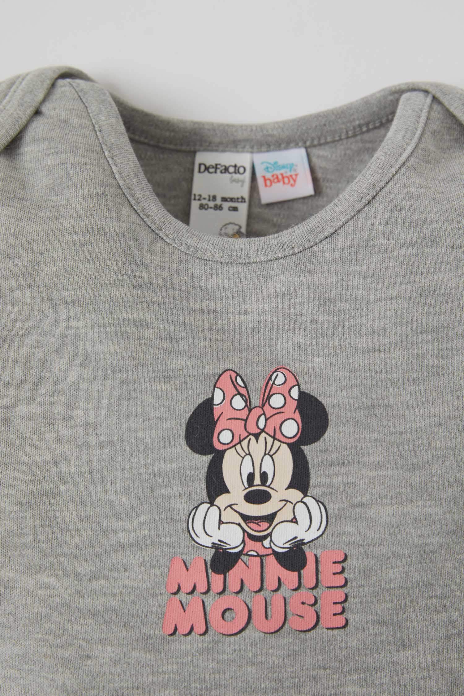 Kız Bebek Minnie Mouse Lisanslı Kısa Kol Çıtçıtlı Body