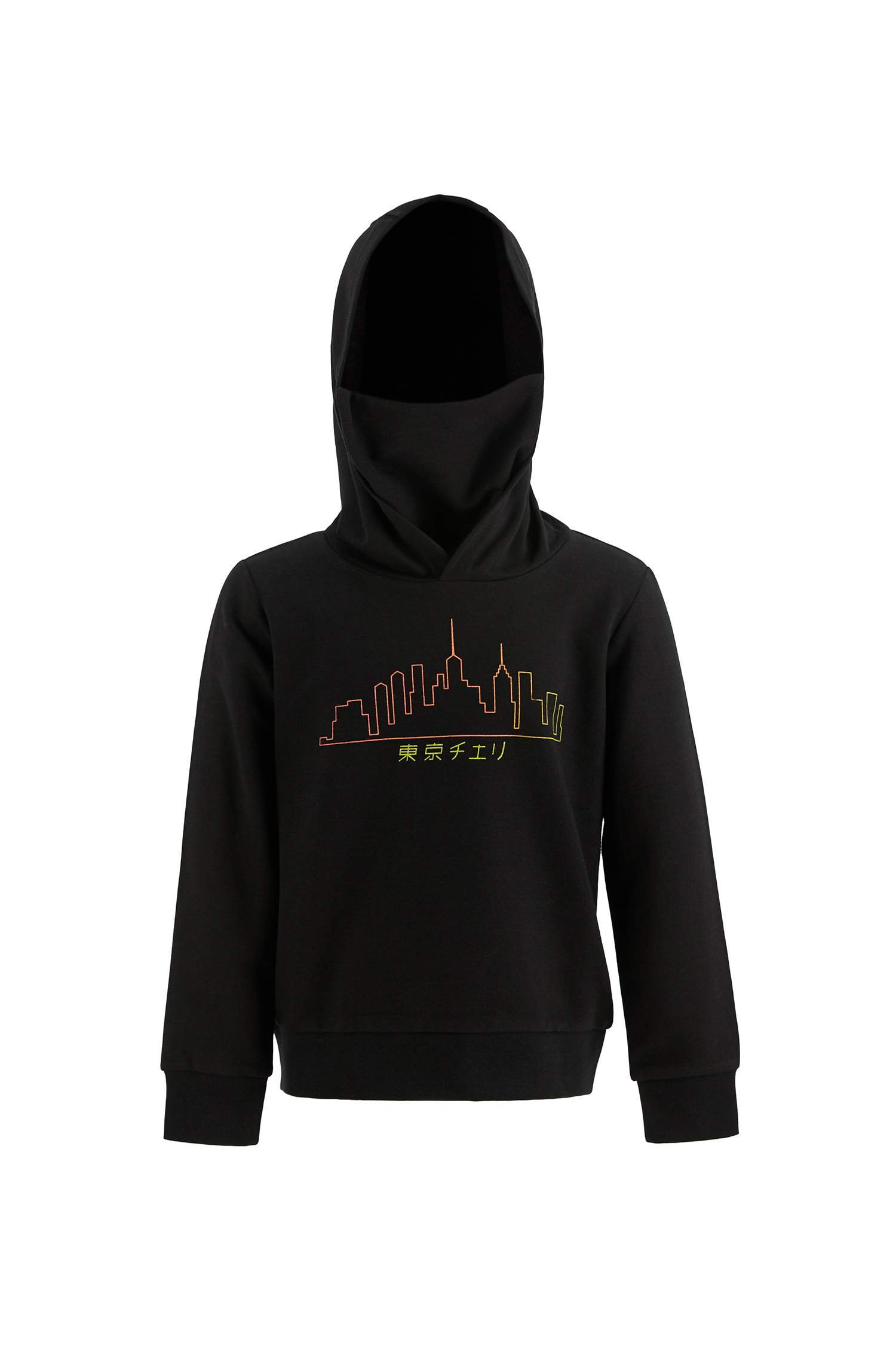 Erkek Çocuk Slogan Desenli Kapüşonlu Korunaklı Sweatshirt