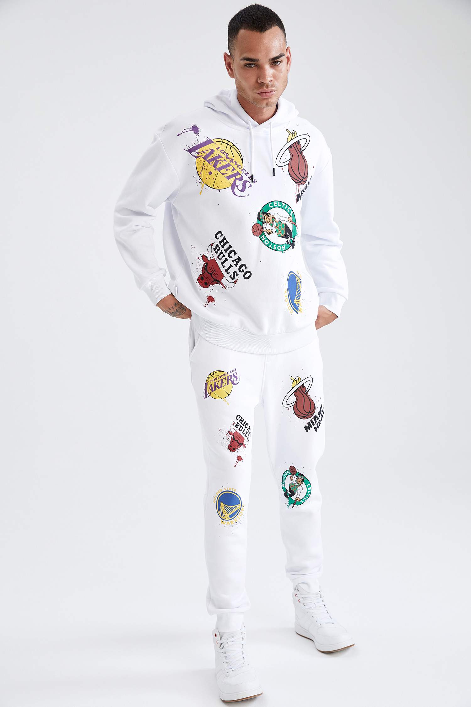 NBA Lisanslı Slim Fit Pamuklu Jogger Eşofman Altı