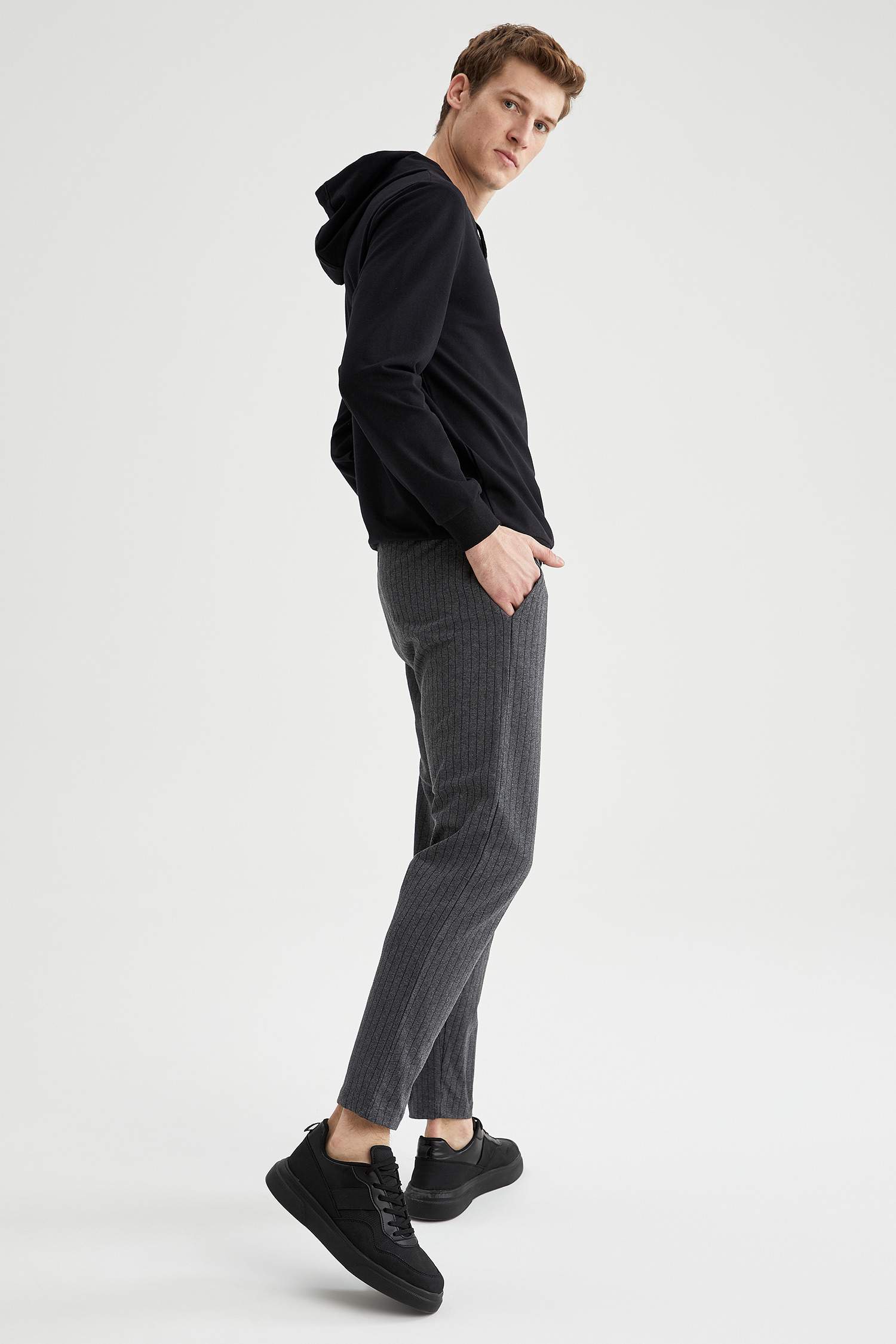 Çizgili Slim Fit Eşofman Altı