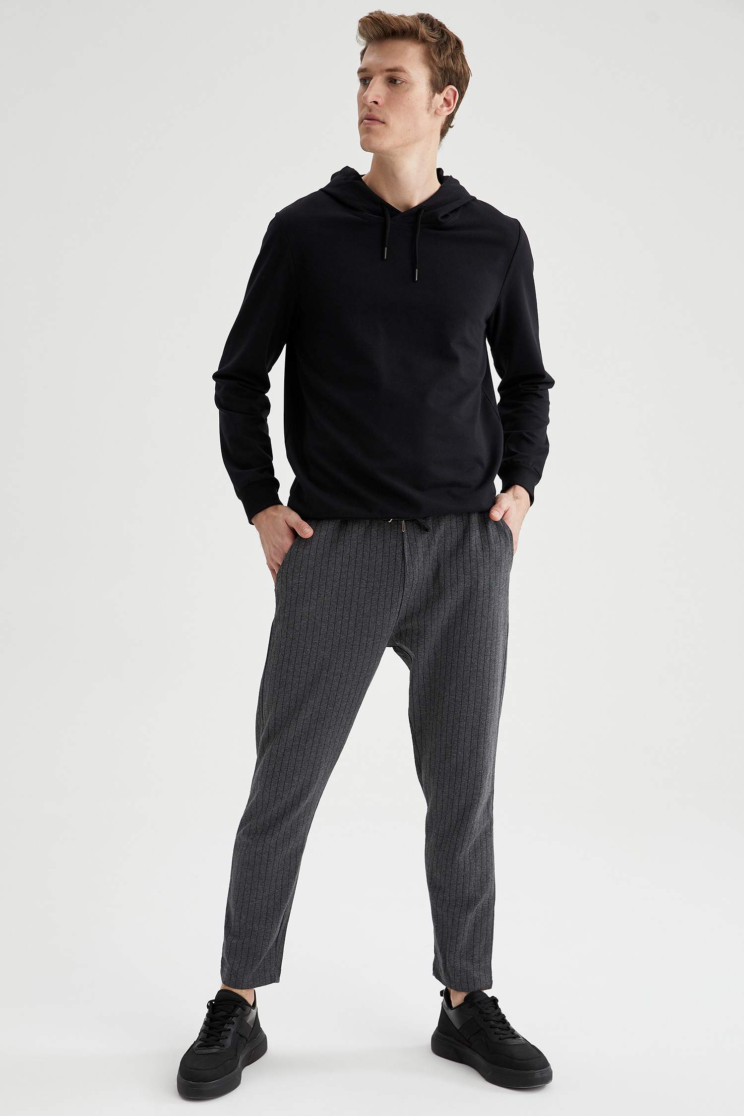 Çizgili Slim Fit Eşofman Altı