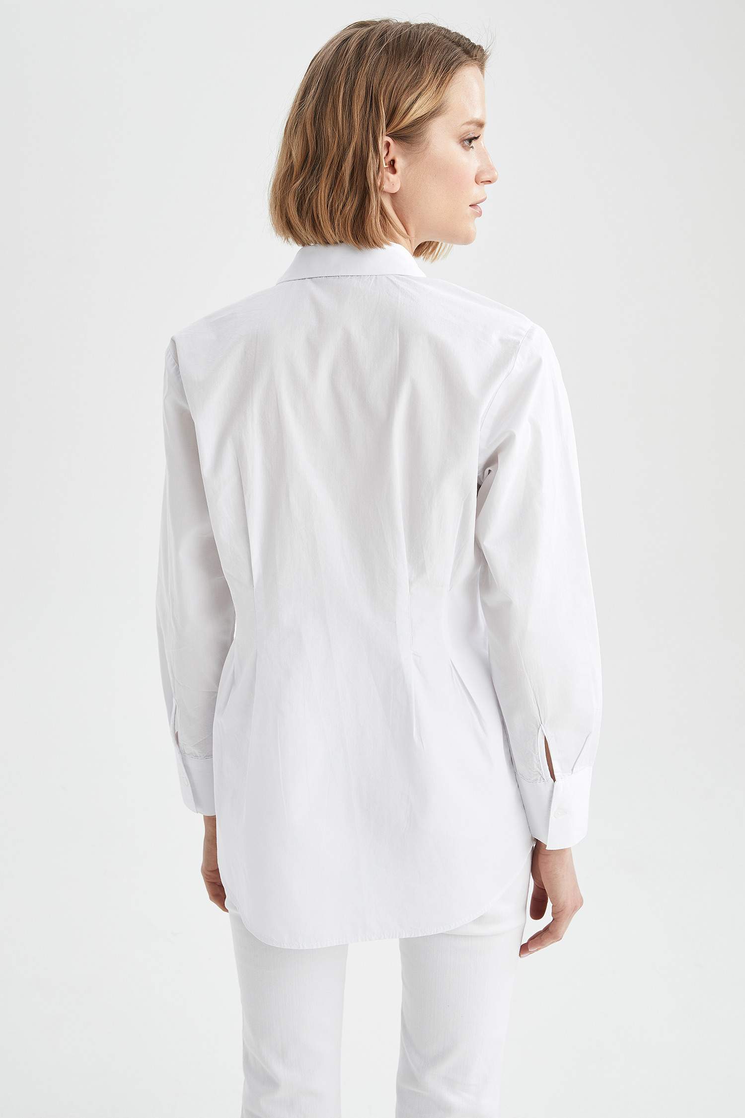 Beli Korse Detaylı Poplin Gömlek Tunik