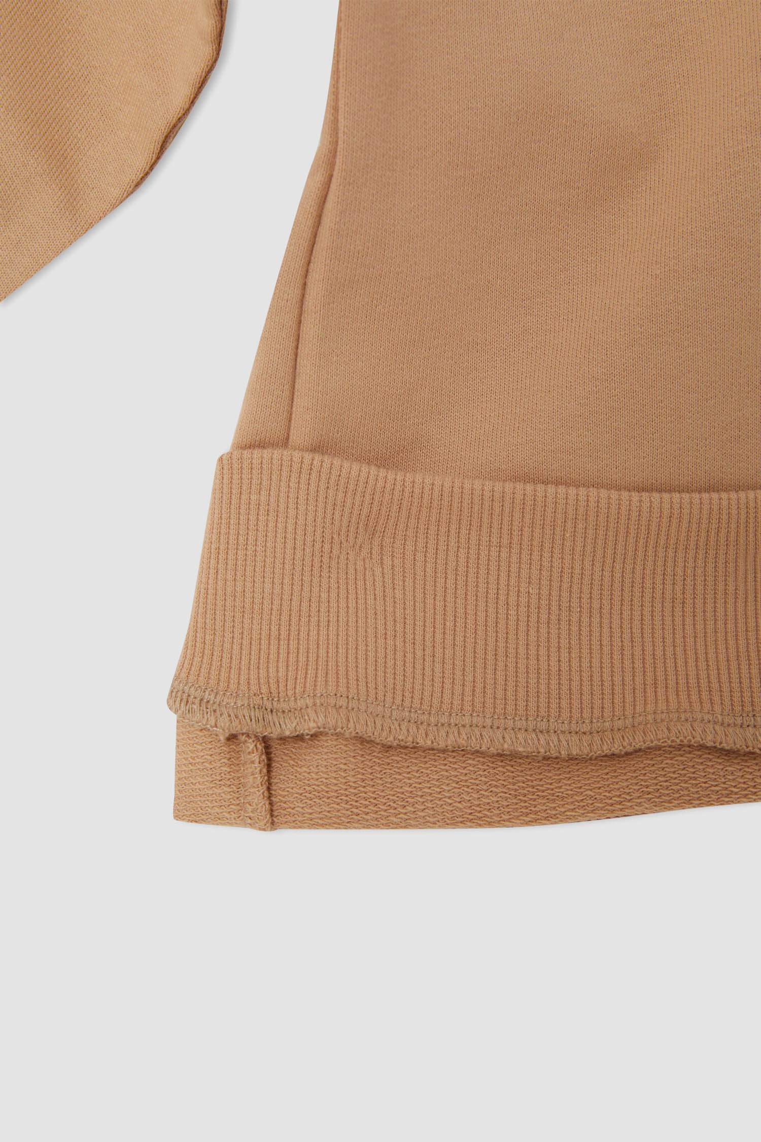 Kız Çocuk Yazı Baskılı Organik Pamuklu Crop Sweatshirt