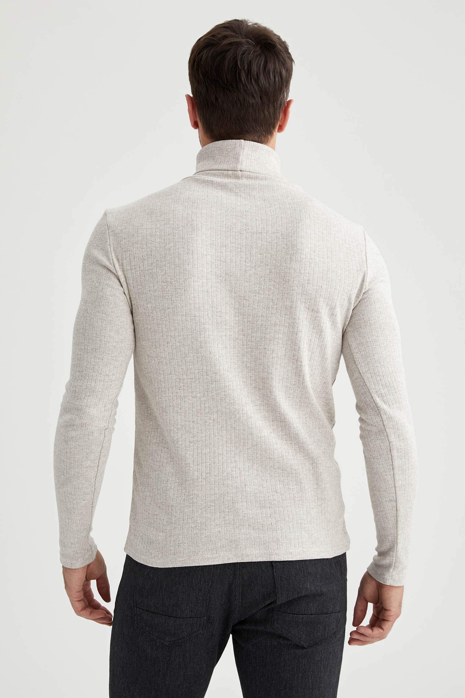 Balıkçı Yaka Slim Fit Basic Uzun Kollu Tişört
