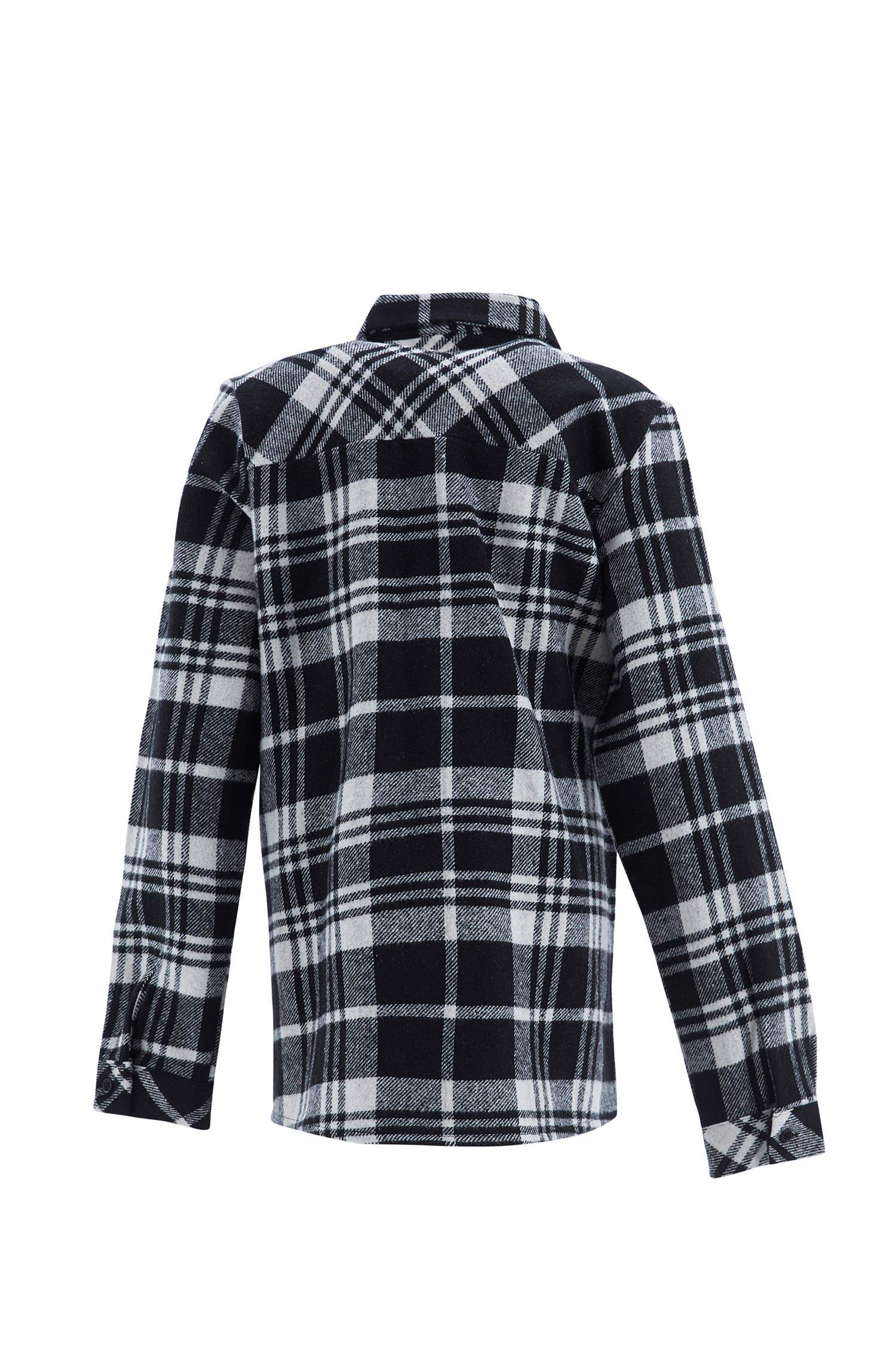 Kız Çocuk Oversize Fit Yılbaşı Temalı Uzun Kollu Flanel Oduncu Gömlek