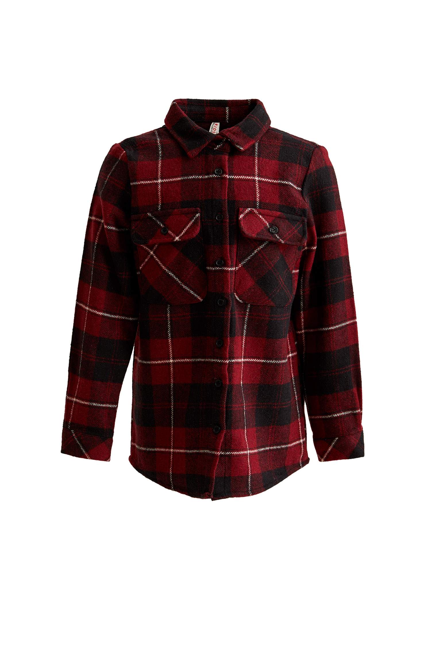 Kız Çocuk Oversize Fit Yılbaşı Temalı Uzun Kollu Flanel Oduncu Gömlek