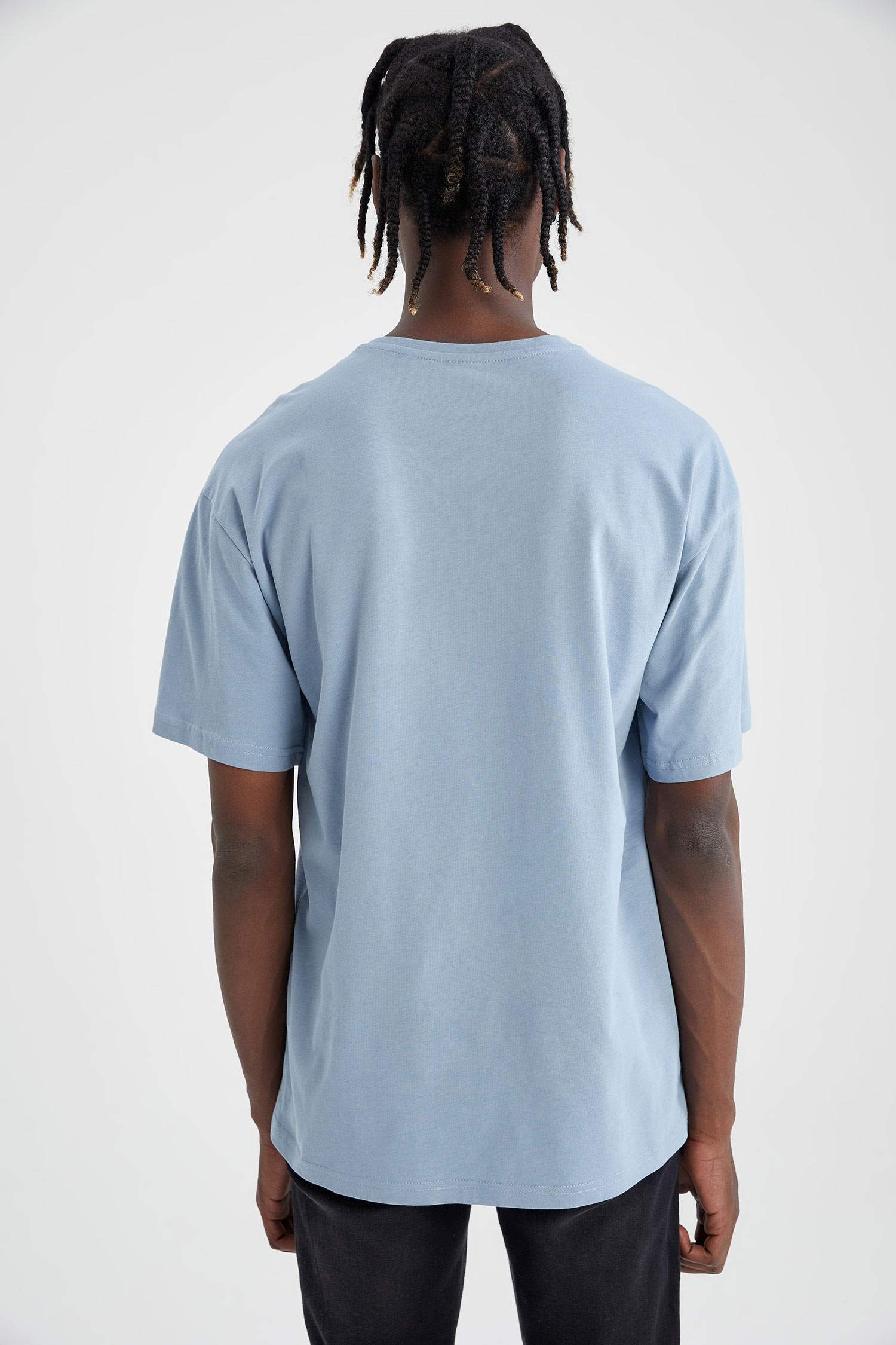 Oversize Fit Bisiklet Yaka Tişört