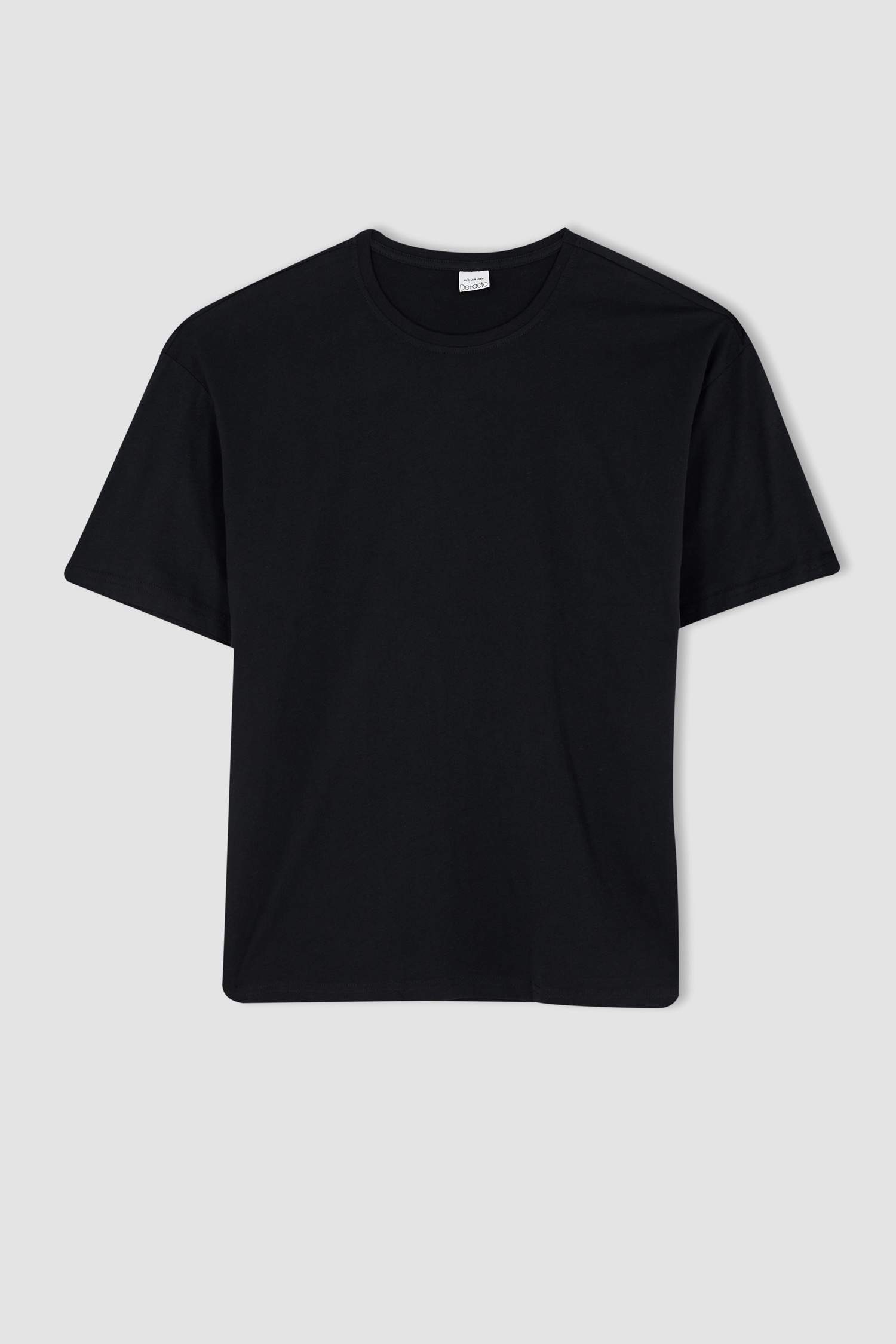 Oversize Fit Bisiklet Yaka Tişört