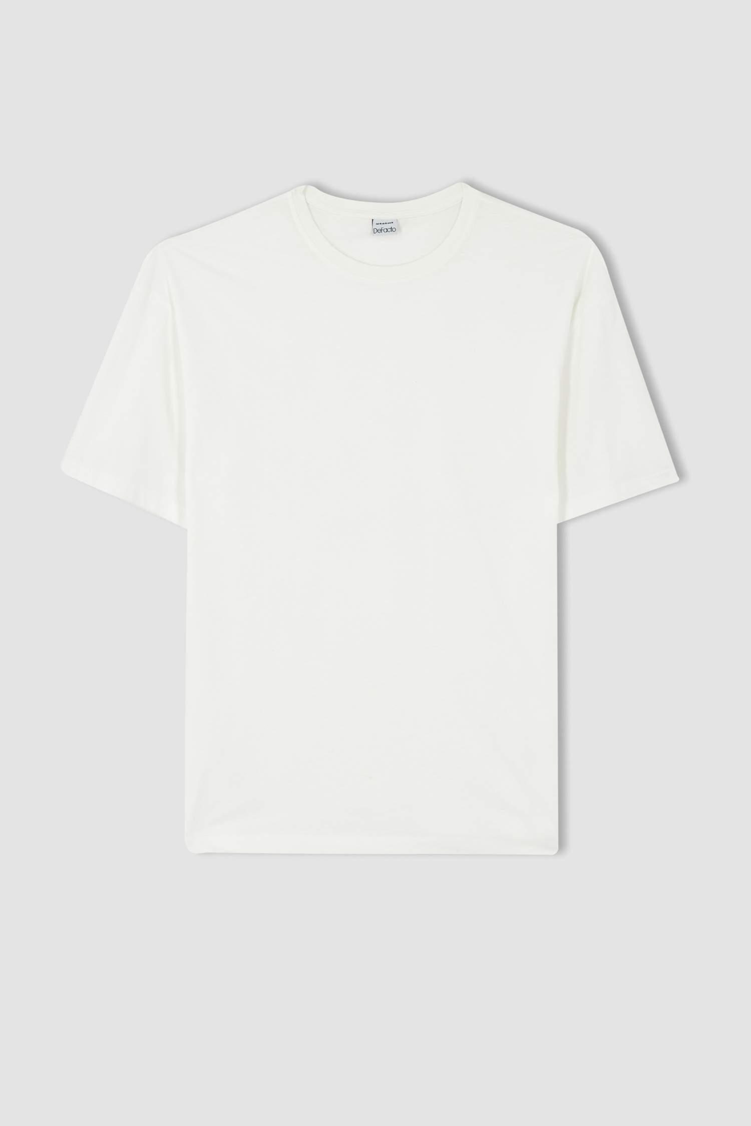 Oversize Fit Bisiklet Yaka Tişört