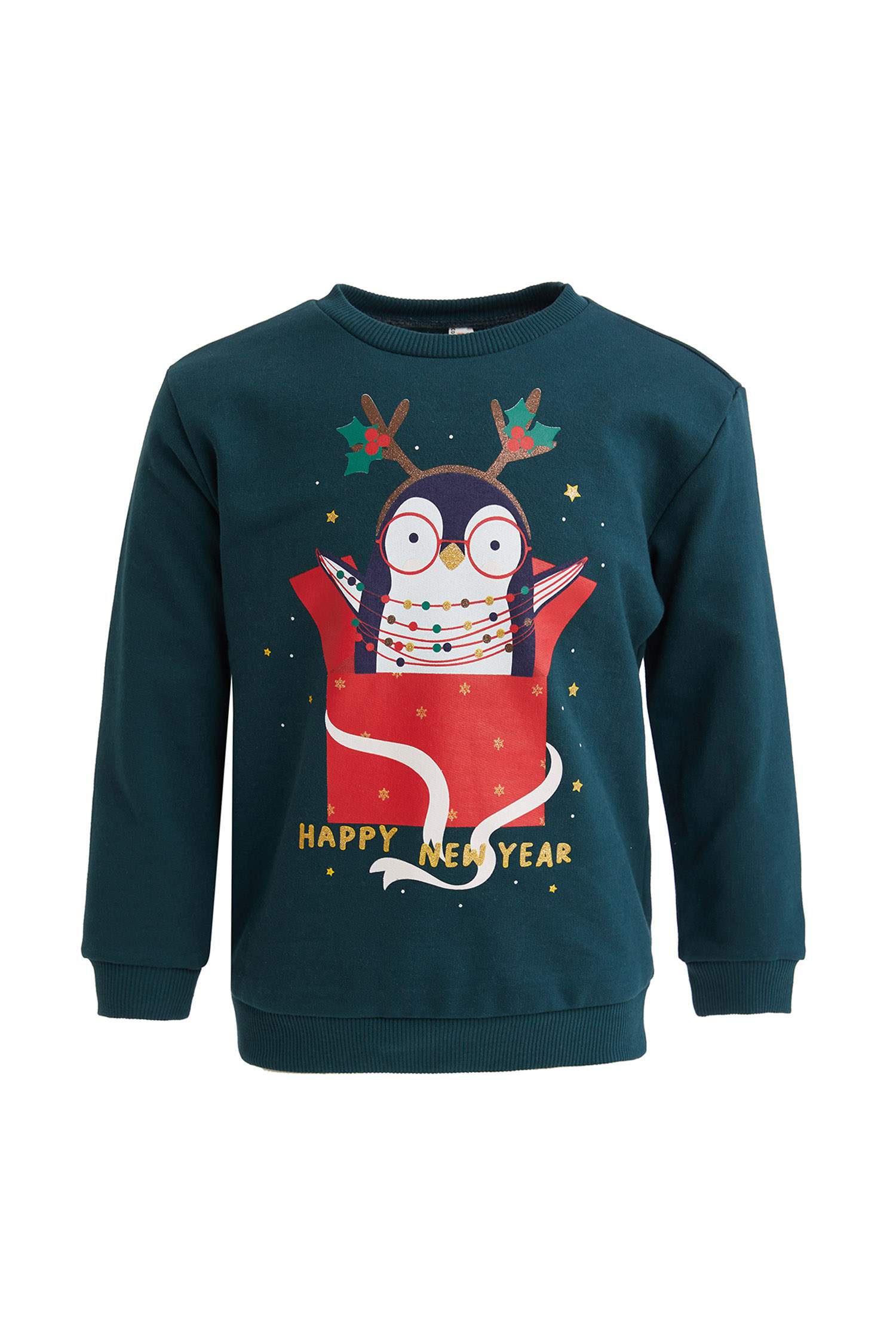 Kız Çocuk Yılbaşı Temalı Sweatshirt