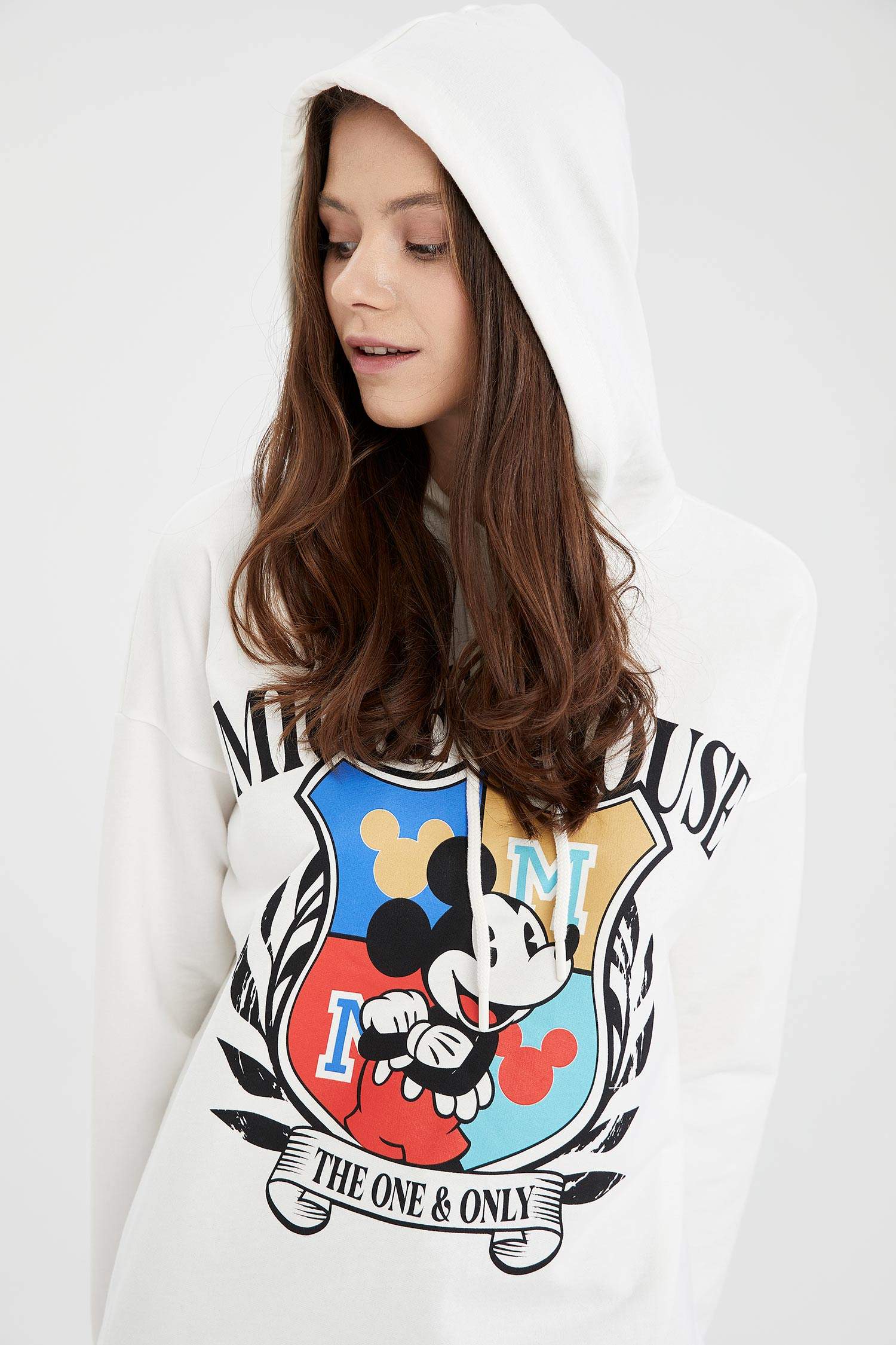 Mickey Mouse Lisanslı Kapüşonlu Sweatshirt