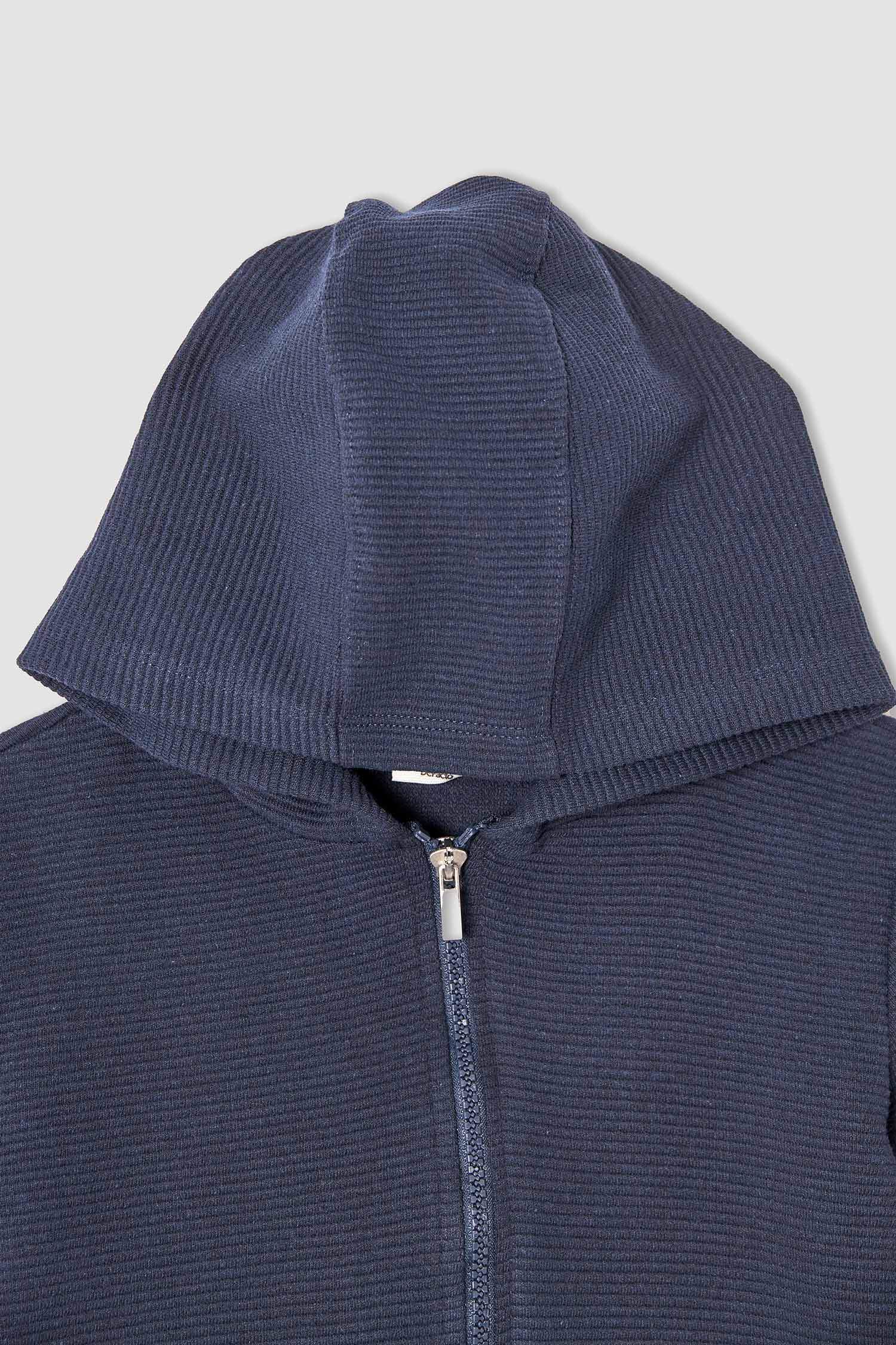 Erkek Çocuk Regular Fit Kapüşonlu Kanguru Cepli Sweat Hırka