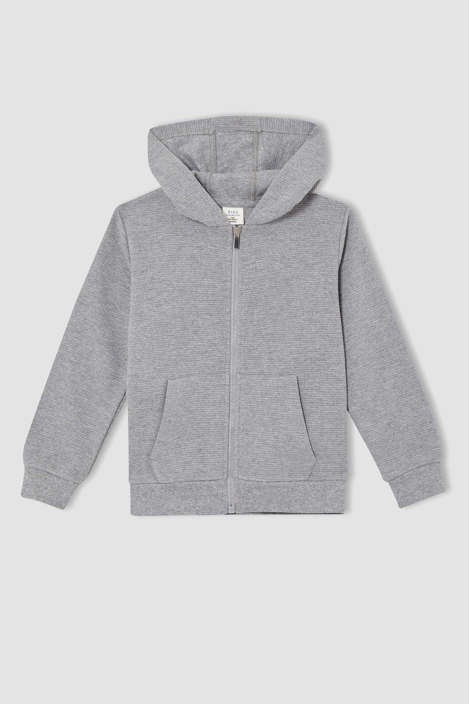 Erkek Çocuk Regular Fit Kapüşonlu Kanguru Cepli Sweat Hırka