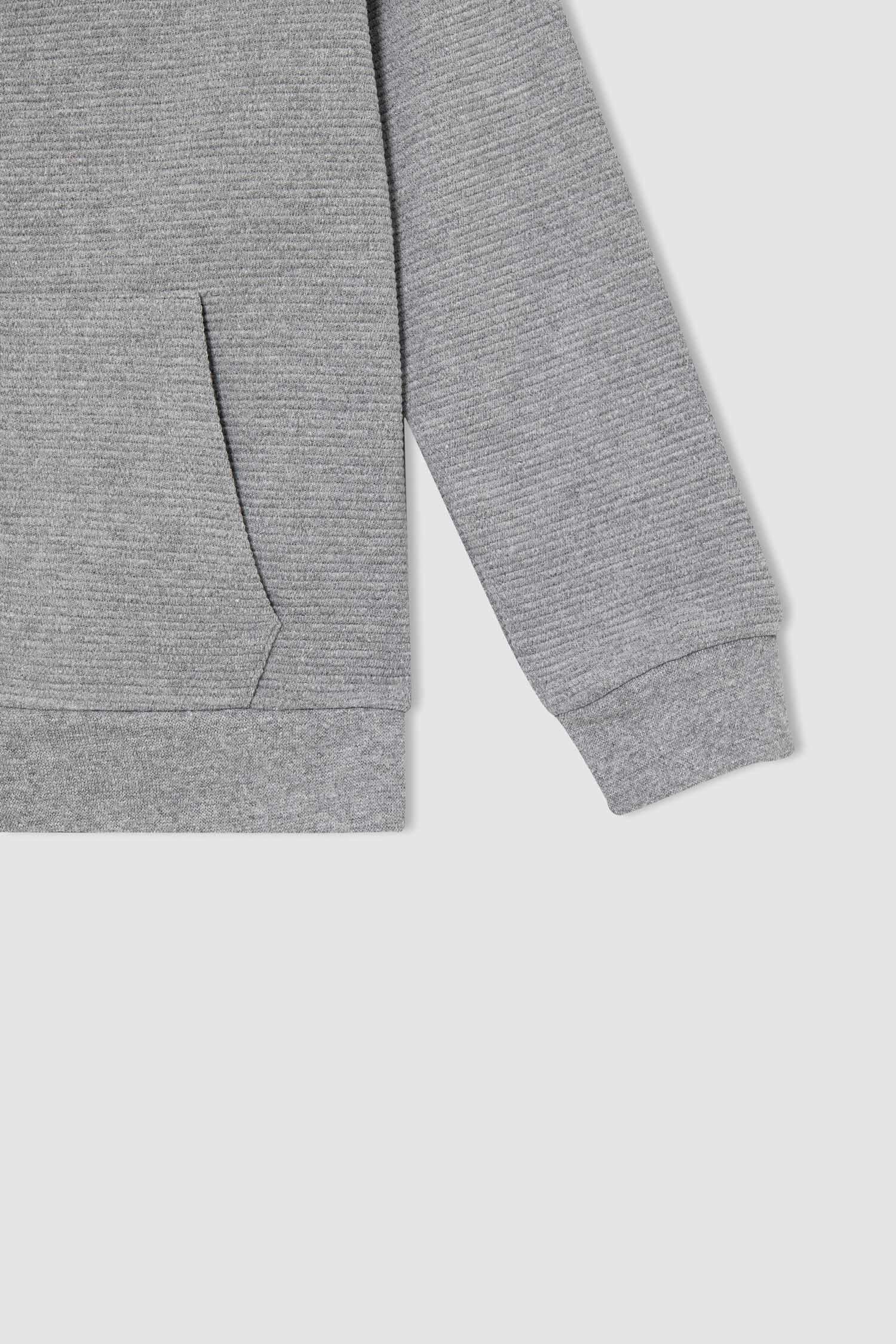 Erkek Çocuk Regular Fit Kapüşonlu Kanguru Cepli Sweat Hırka