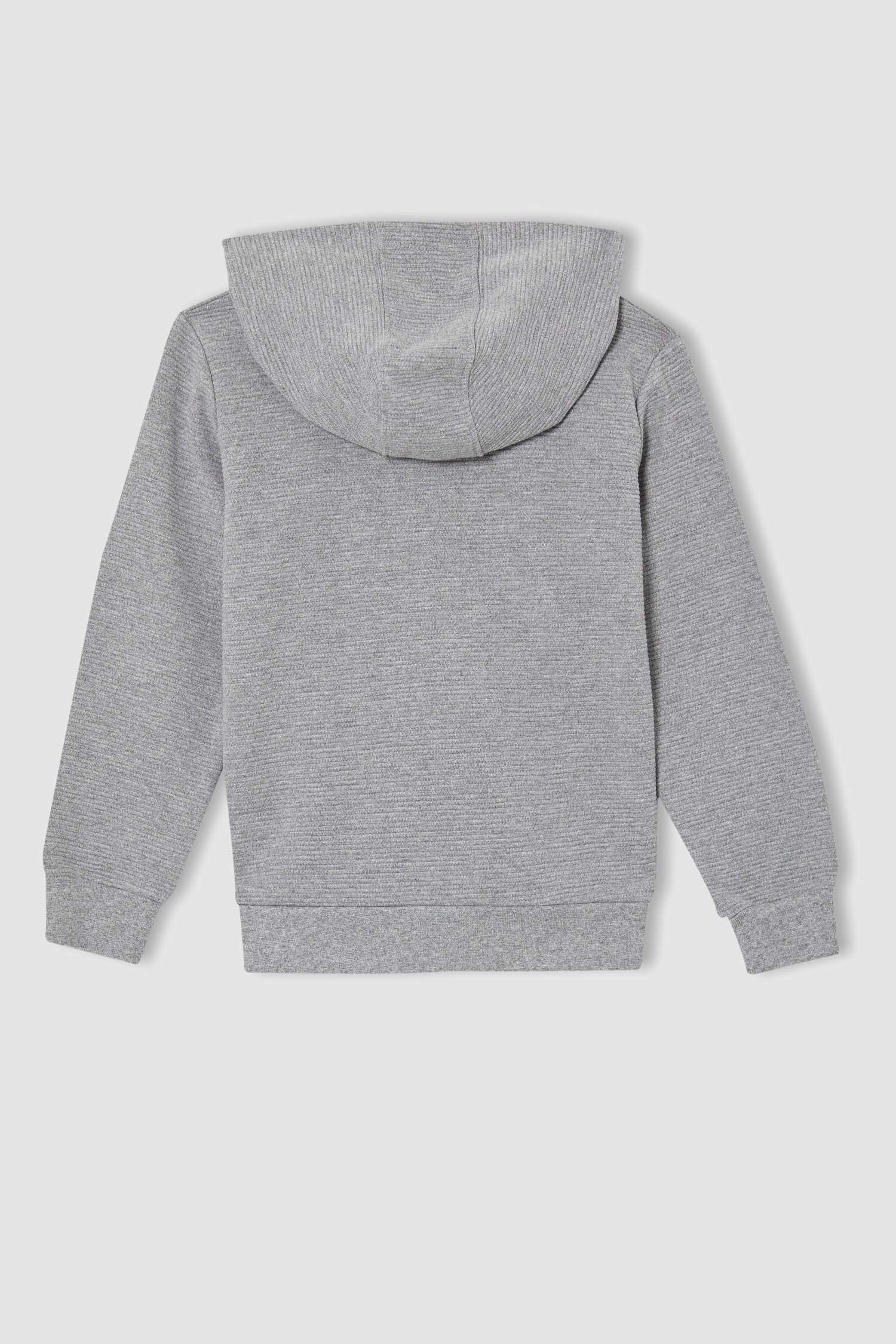 Erkek Çocuk Regular Fit Kapüşonlu Kanguru Cepli Sweat Hırka