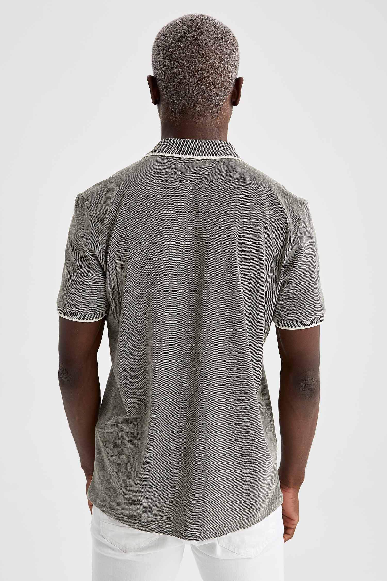 Regular Fit Polo Yaka Kısa Kollu Yeşil Tişört