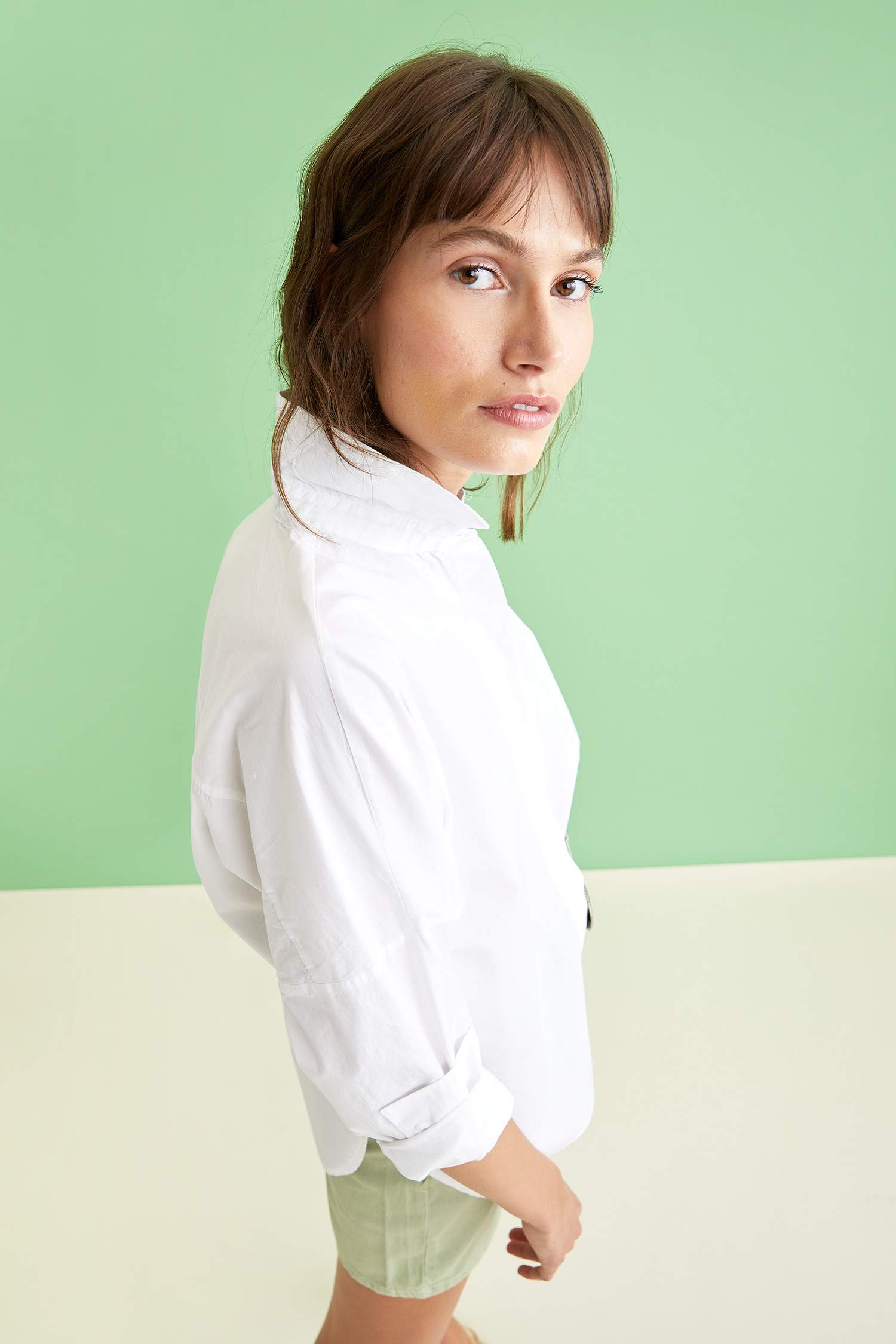 Basic Oversize Fit Uzun Kollu Poplin Gömlek