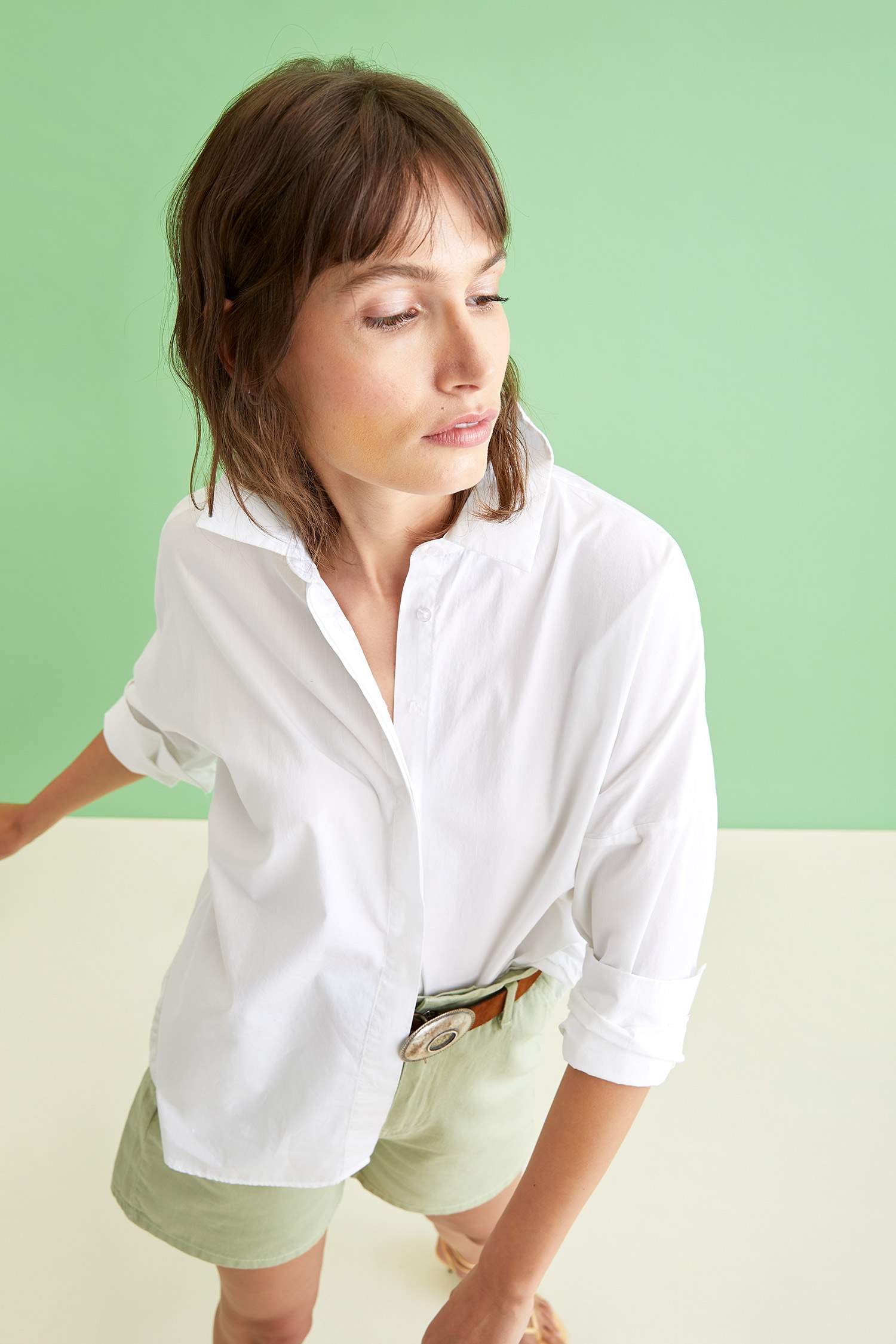 Basic Oversize Fit Uzun Kollu Poplin Gömlek
