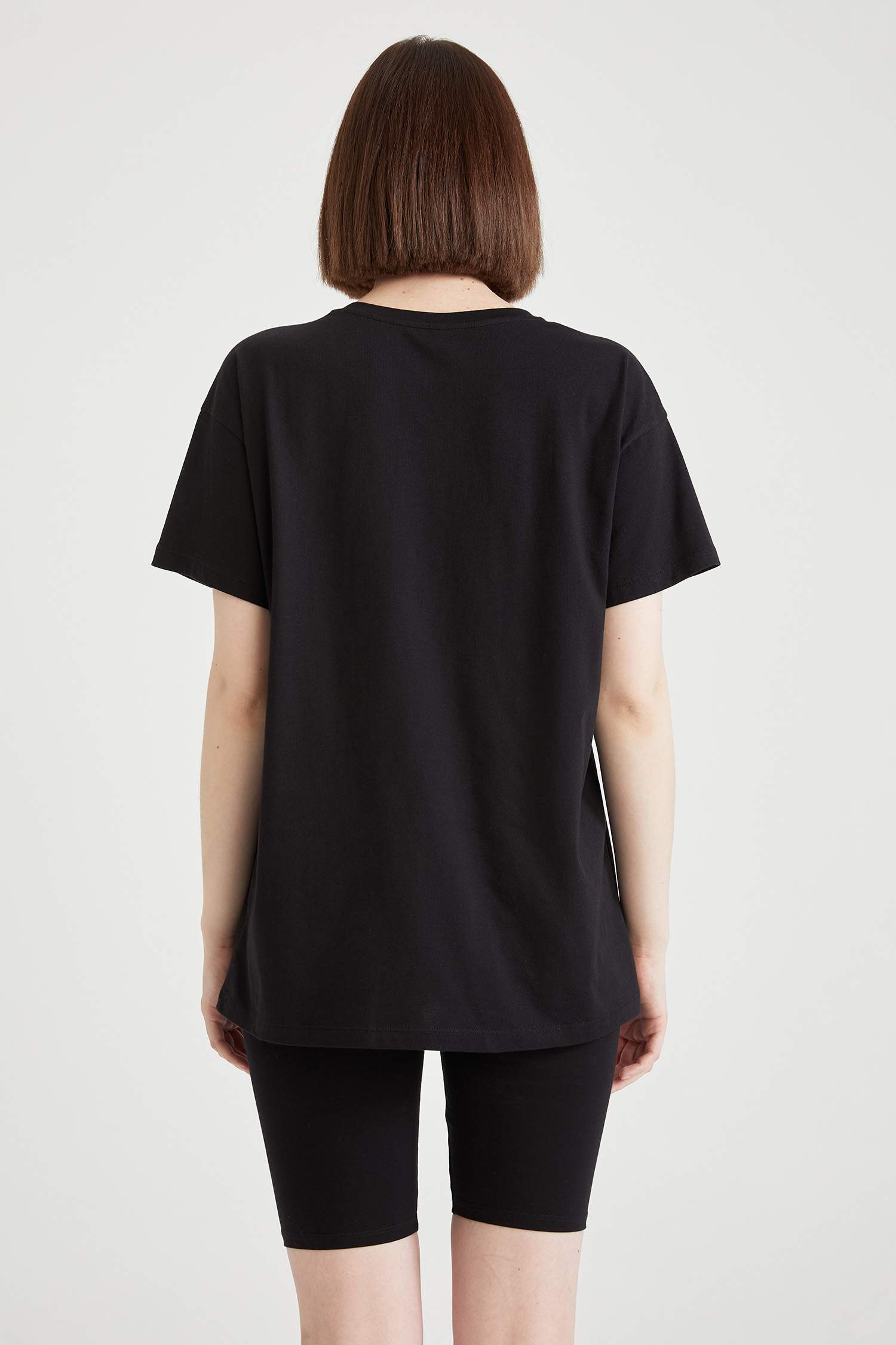 Minimal Yazı Baskılı Organik Pamuklu Oversize Fit Tişört