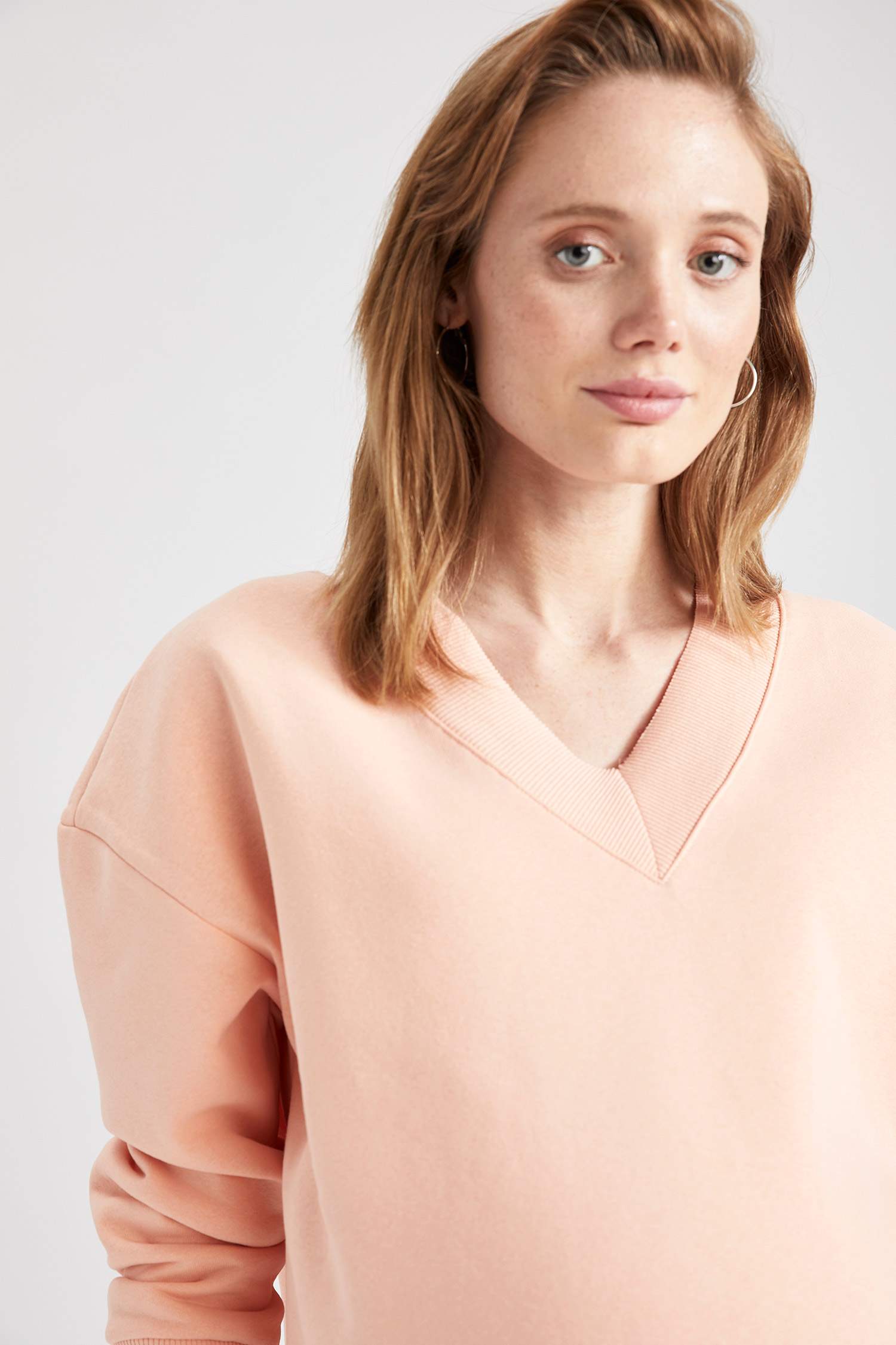 V Yaka Relax Fit Hamile Sweatshirt