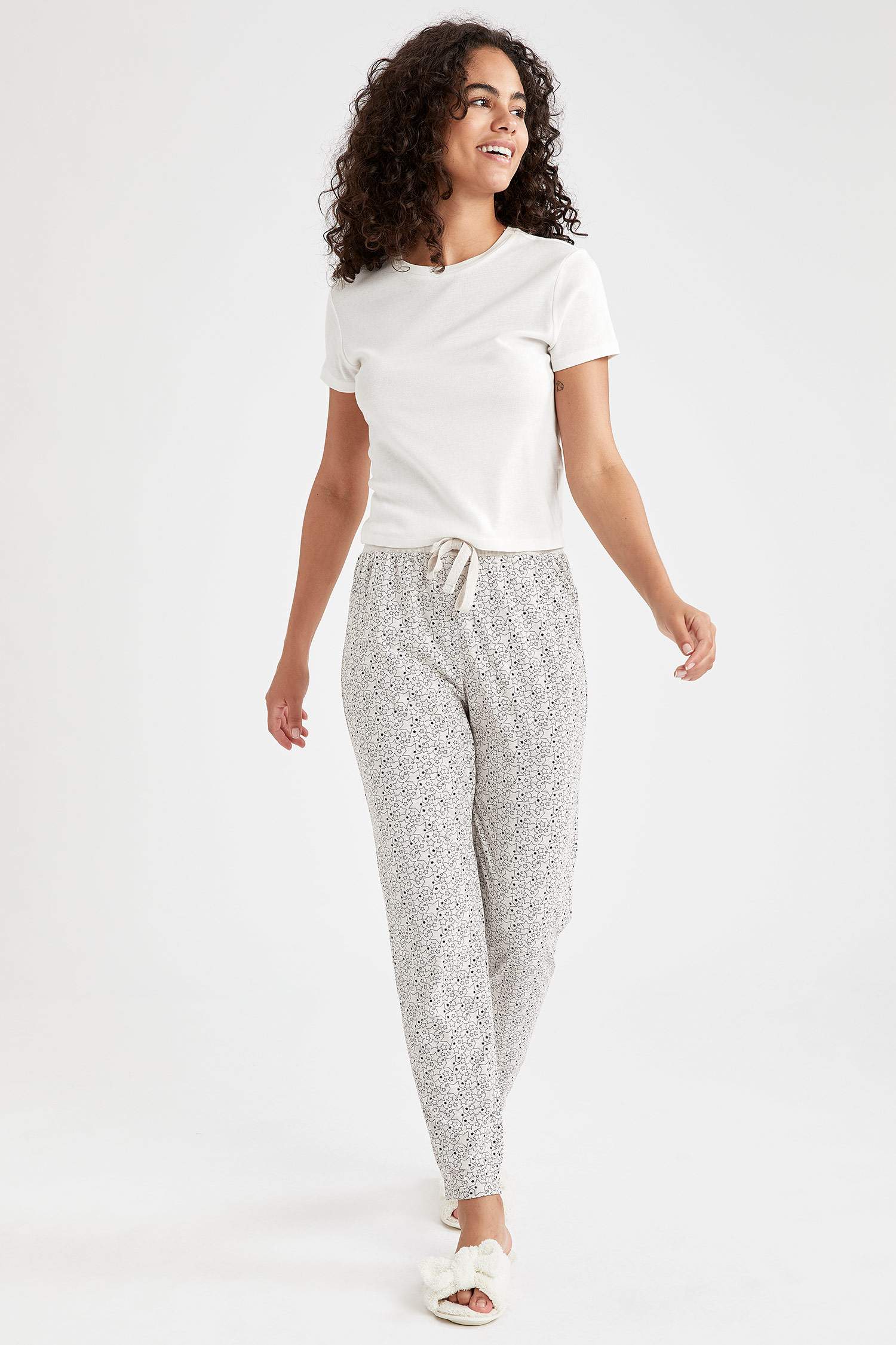 Desenli Relax Fit Pijama Altı