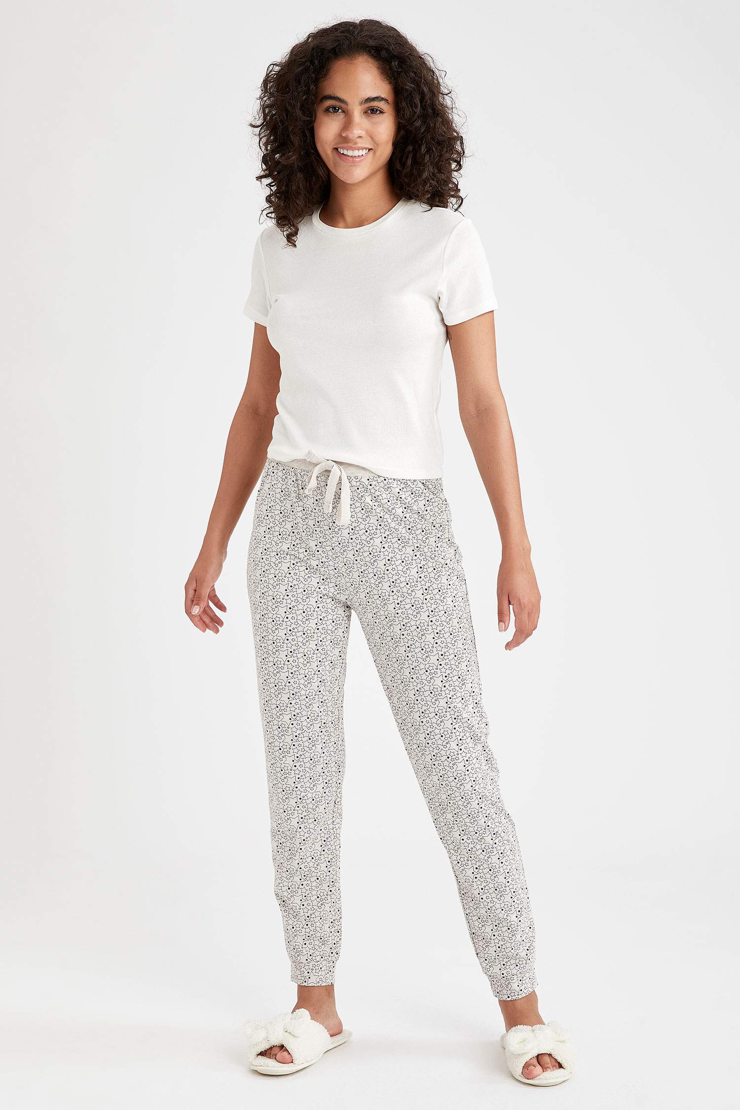 Desenli Relax Fit Pijama Altı