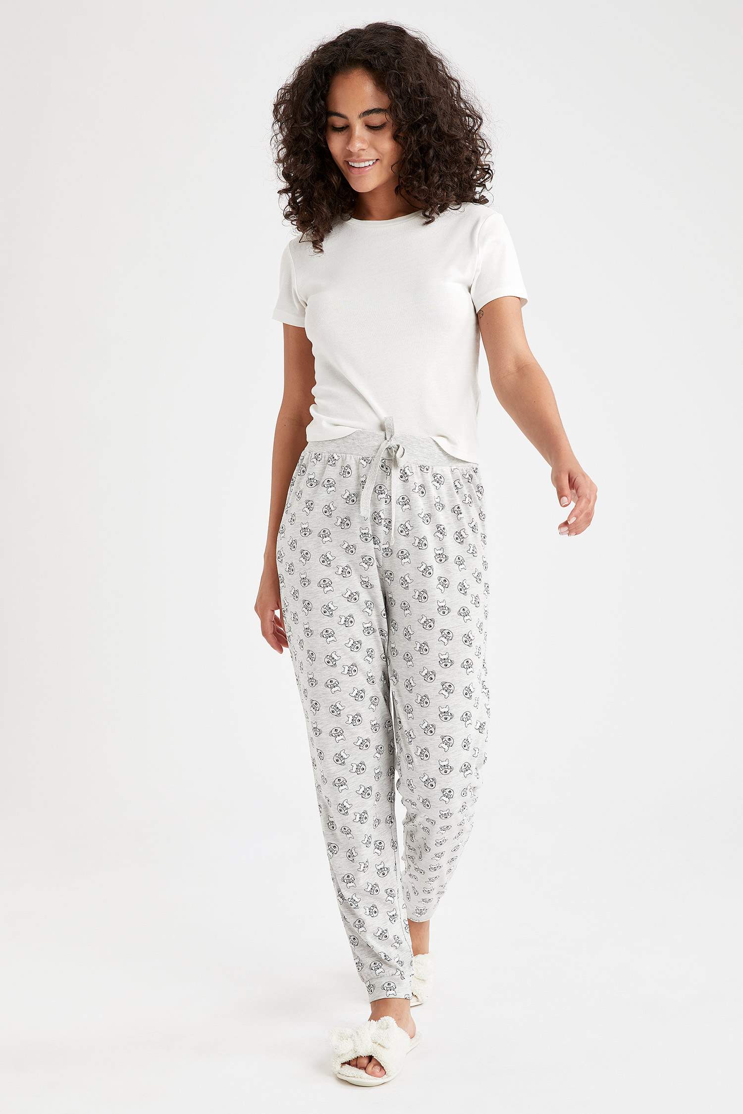 Desenli Relax Fit Pijama Altı