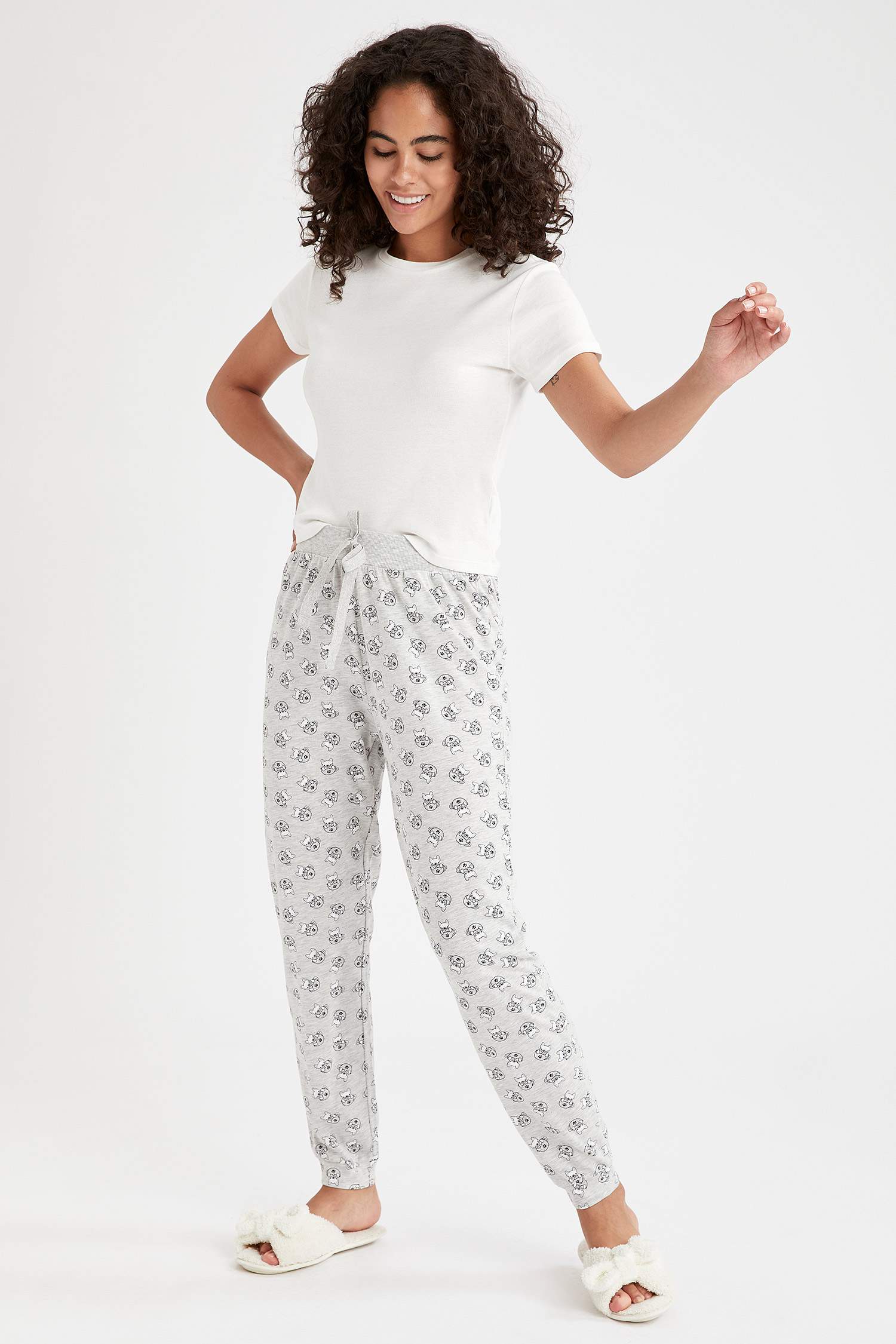 Desenli Relax Fit Pijama Altı