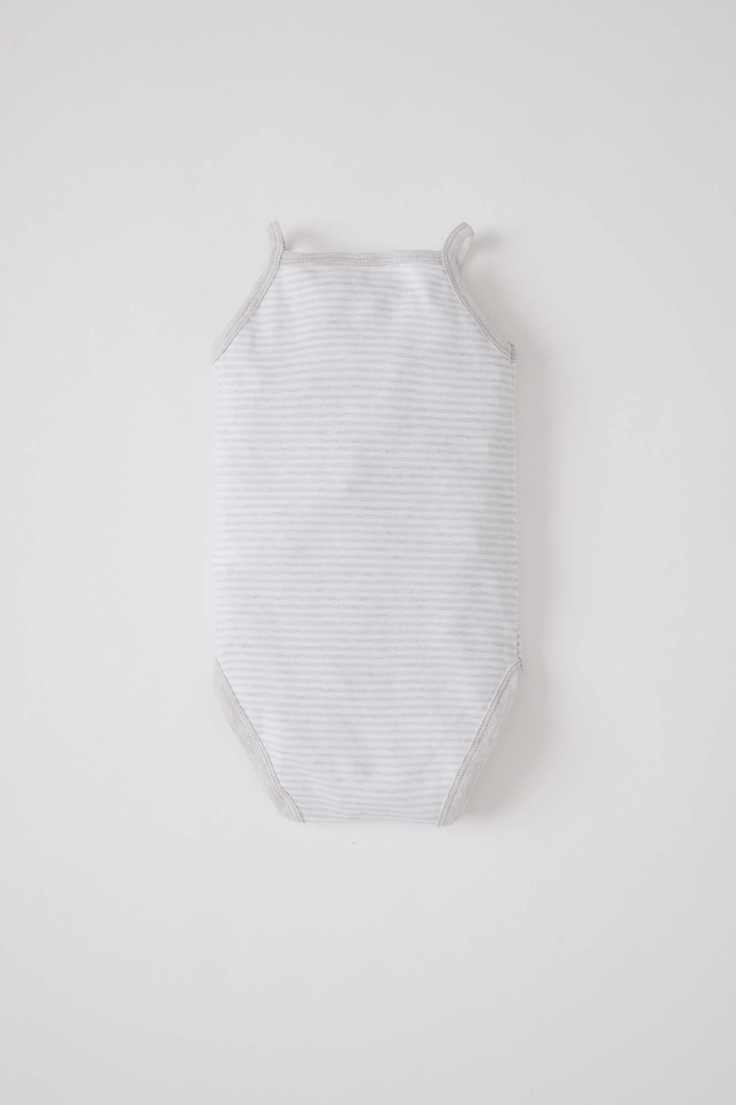 Kız Bebek Fil Baskılı Çizgili Desenli Askılı Çıtçıtlı Body