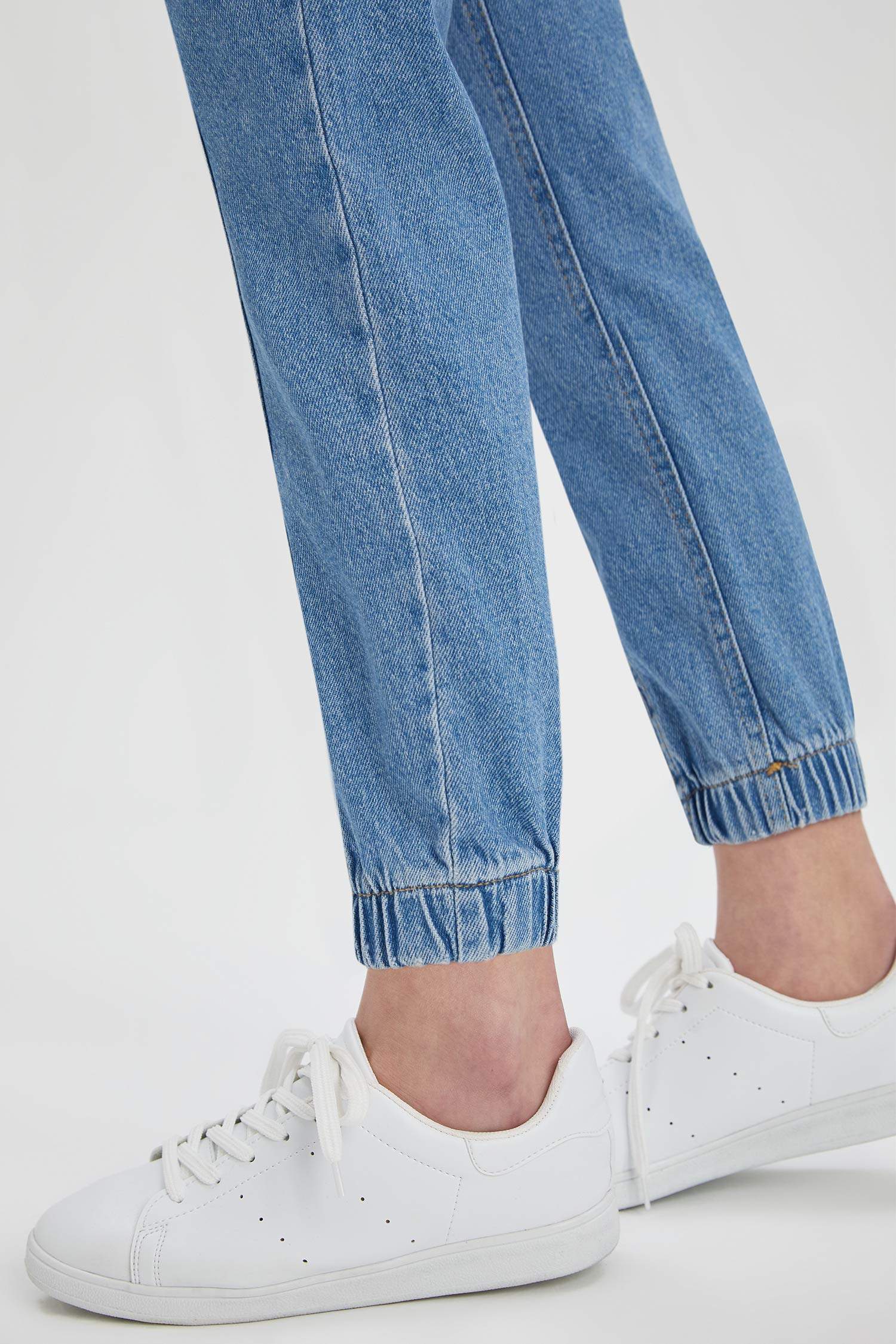 Coool Beli Bağcıklı Jogger Yıkamalı Jean Pantolon