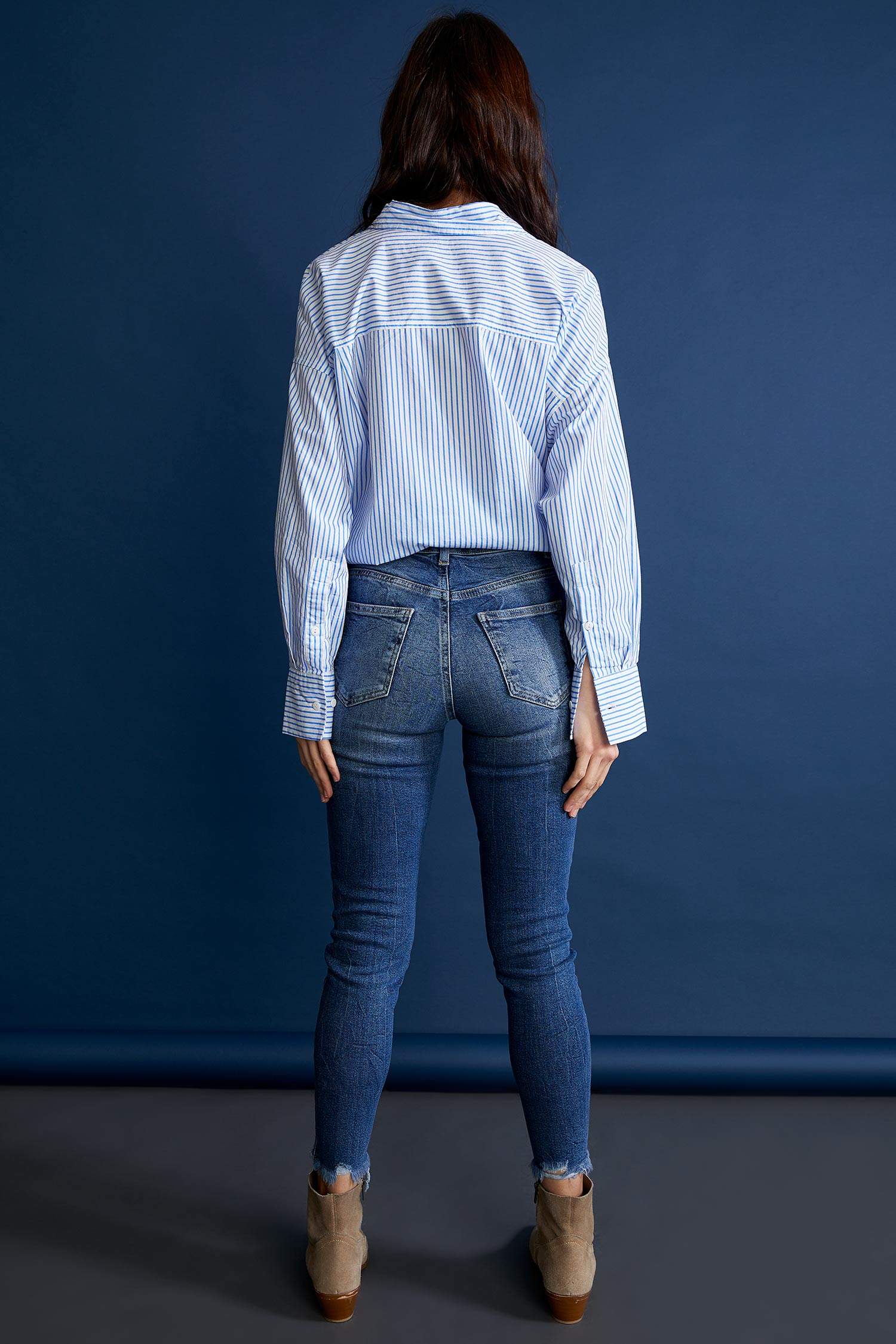 Vintage Skinny Yüksek Bel Jean Pantolon