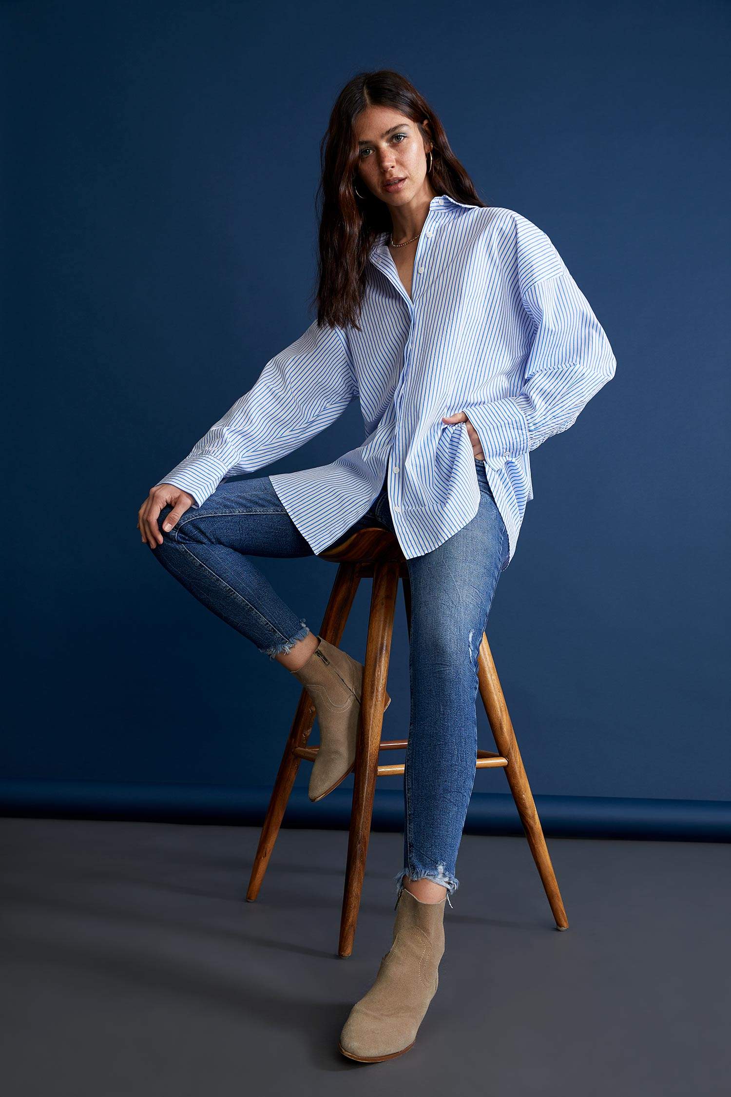 Vintage Skinny Yüksek Bel Jean Pantolon