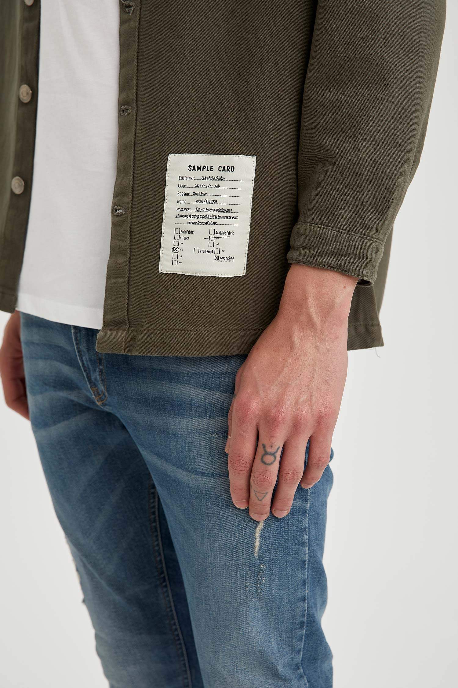 Regular Fit Uzun Kollu Jean Gömlek Ceket
