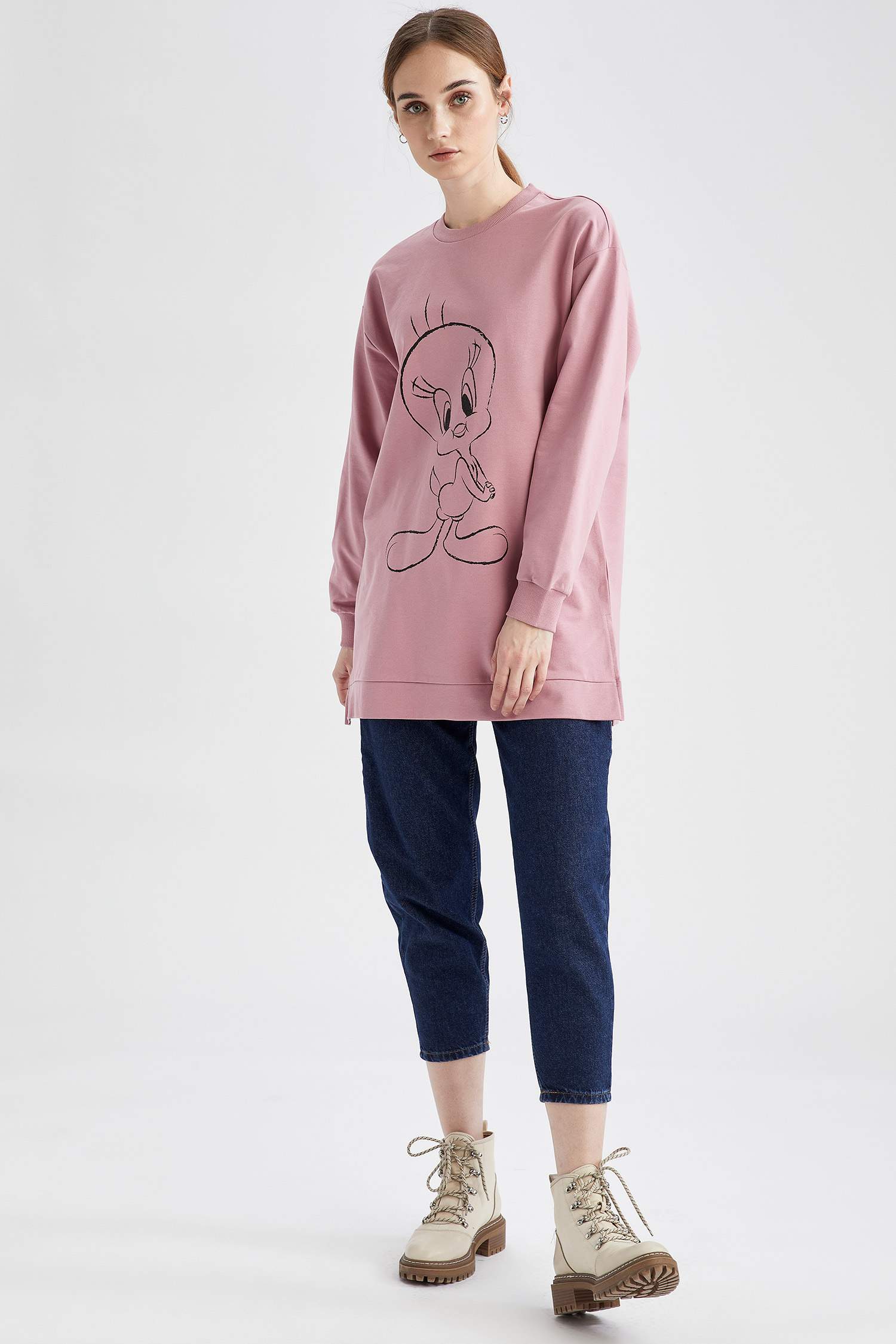 Tweety Lisanslı Relax Fit Sweat Tunik