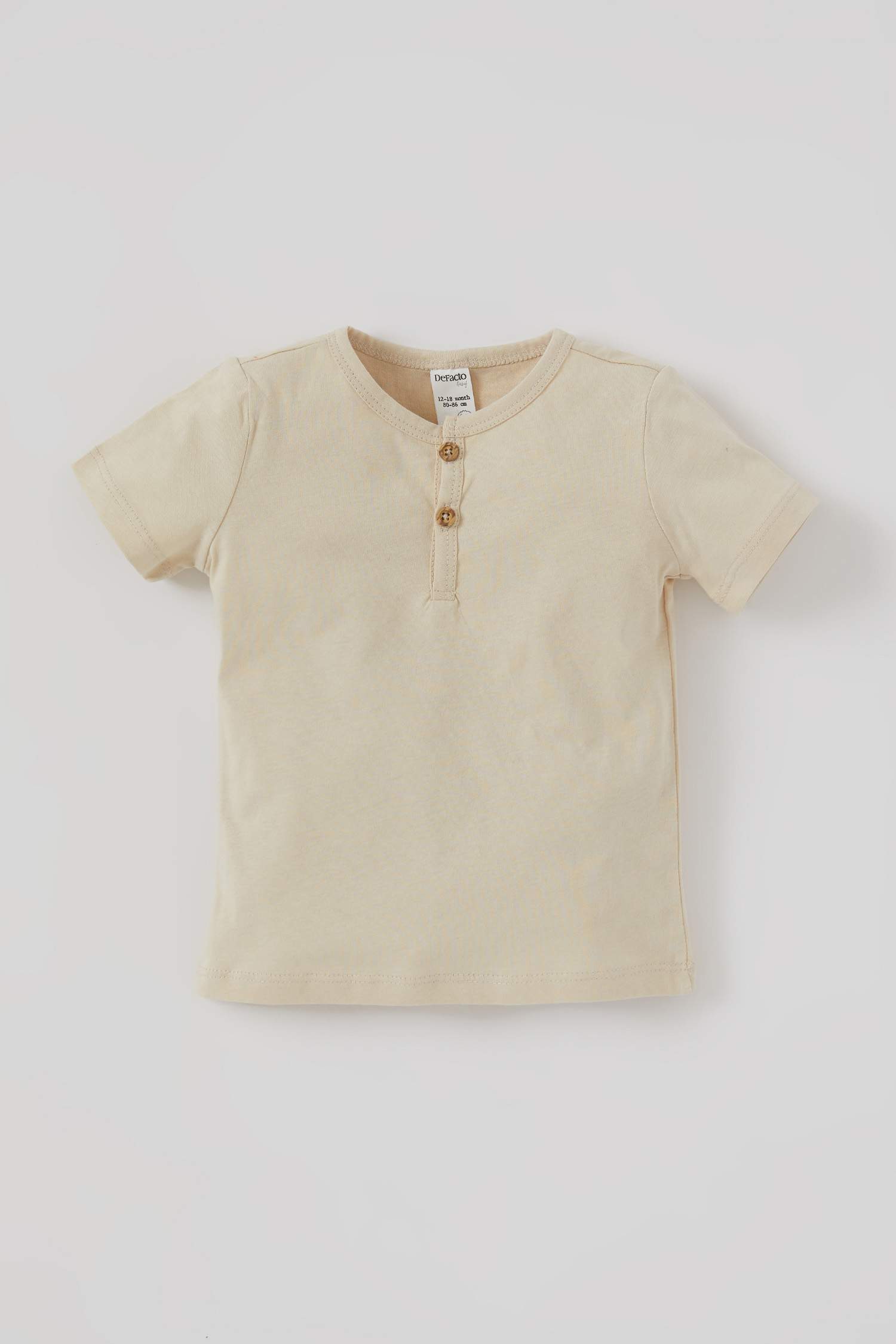 Unisex Düğmeli Kısa Kollu Tişört