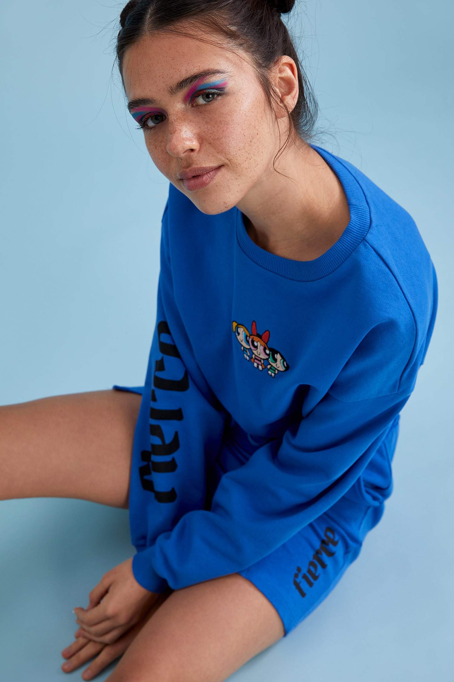 Coool Powerpuff Girls Lisanslı Relax Fit Crop Sweatshirt