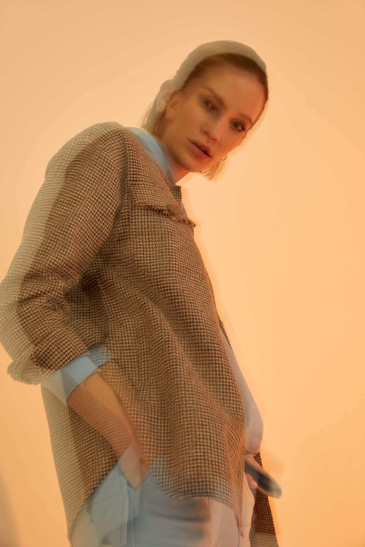 Oversize Fit Ekoseli Cepli Flanel Oduncu Gömlek