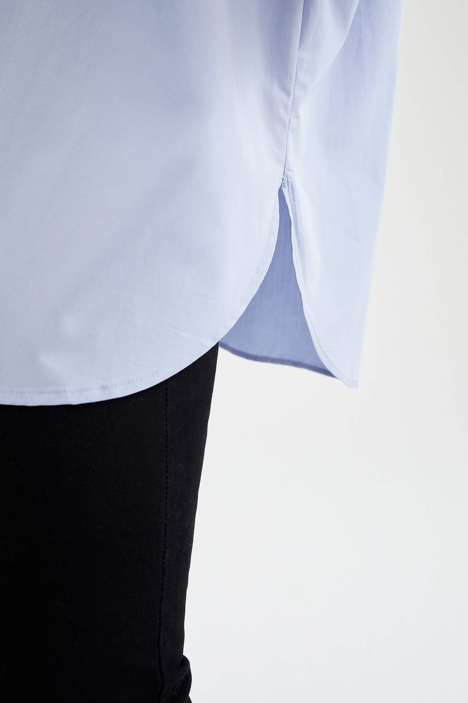 Oversize Fit Pamuklu Uzun Kollu Poplin Gömlek
