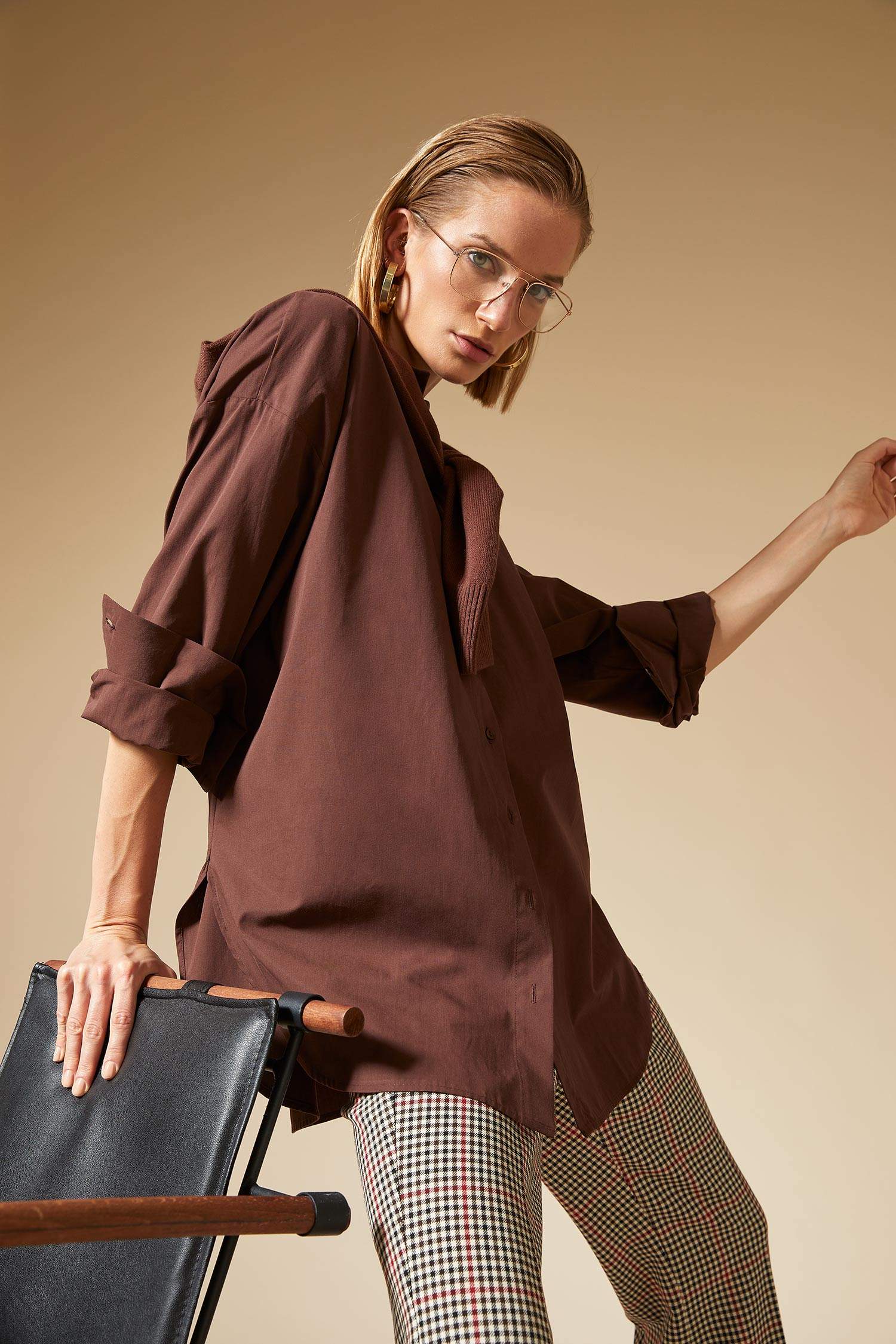Basic Oversize Fit Pamuklu Poplin Gömlek